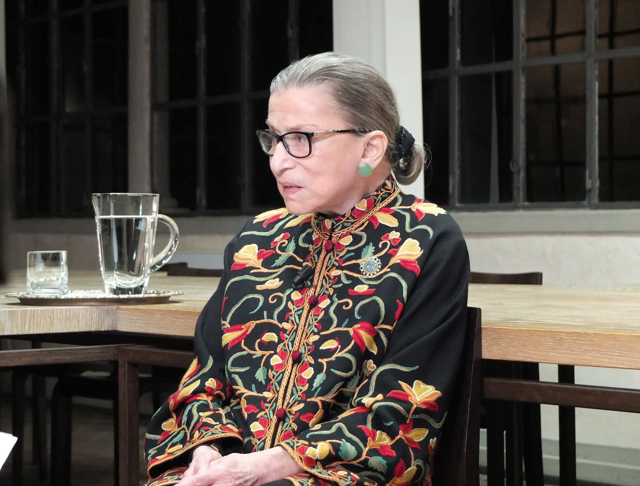 Ruth Bader Ginsburg in colorful shirt