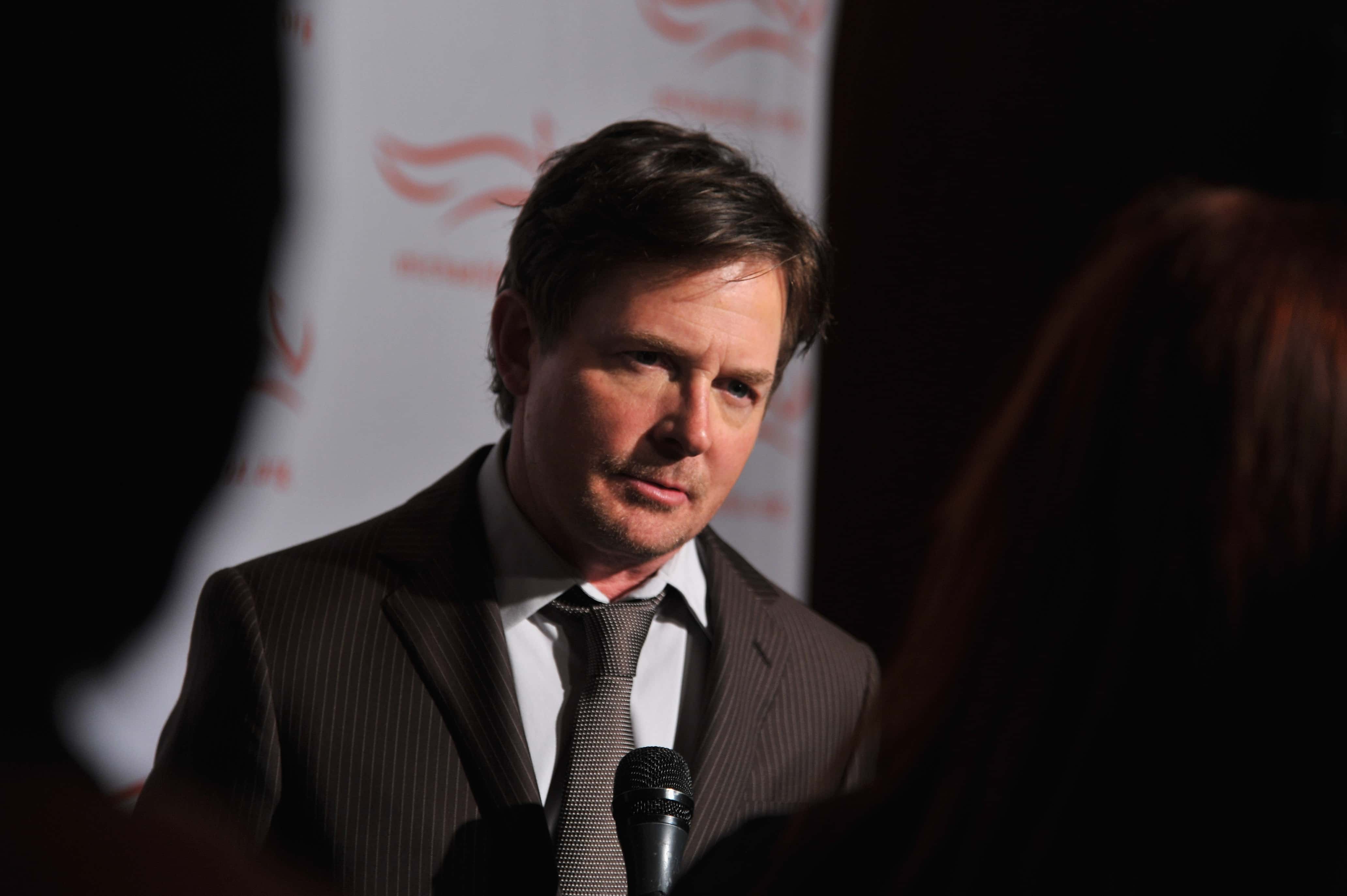 Michael J. Fox in suit at event 