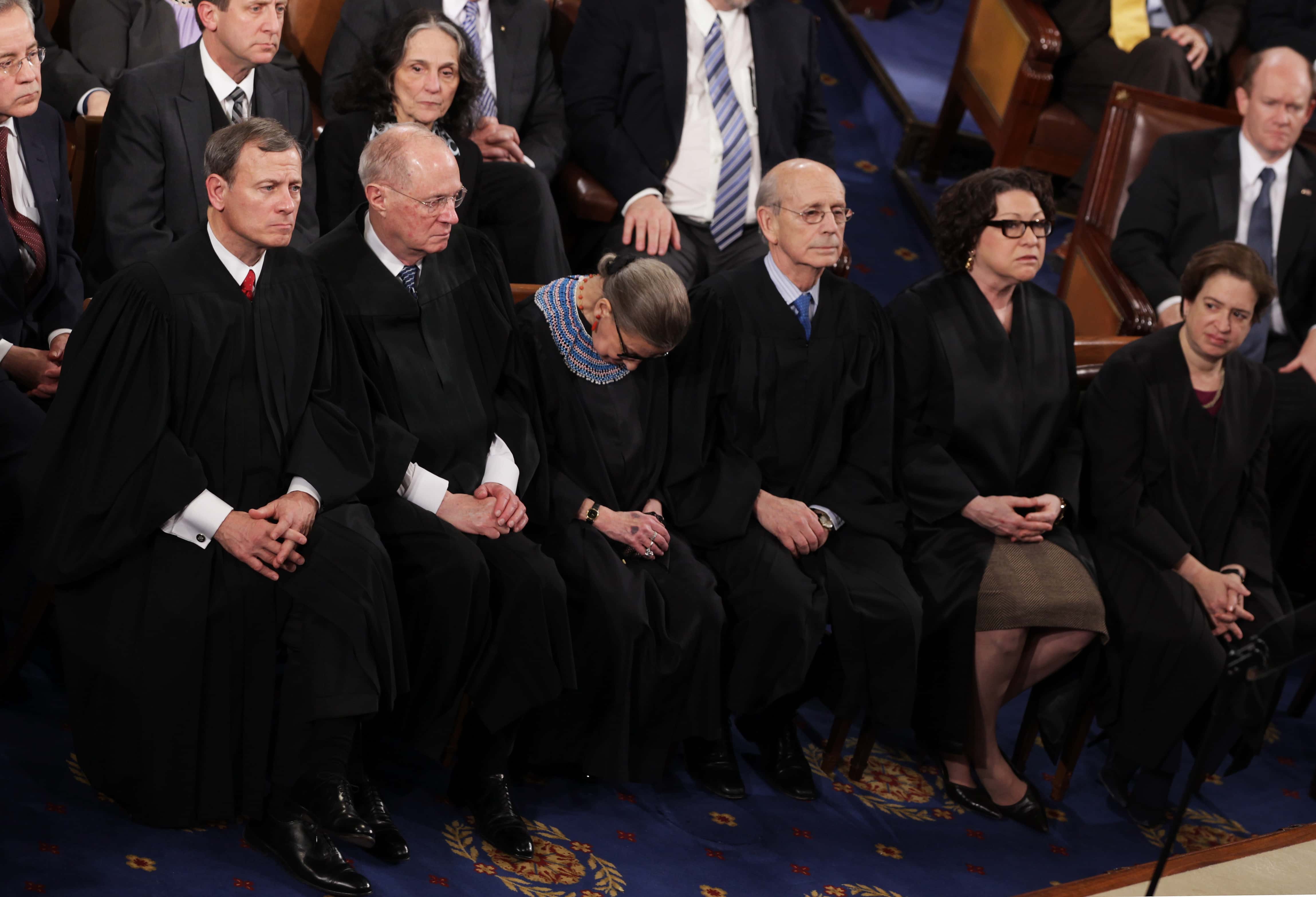 Ruth Bader Ginsburg fells asleep at an event