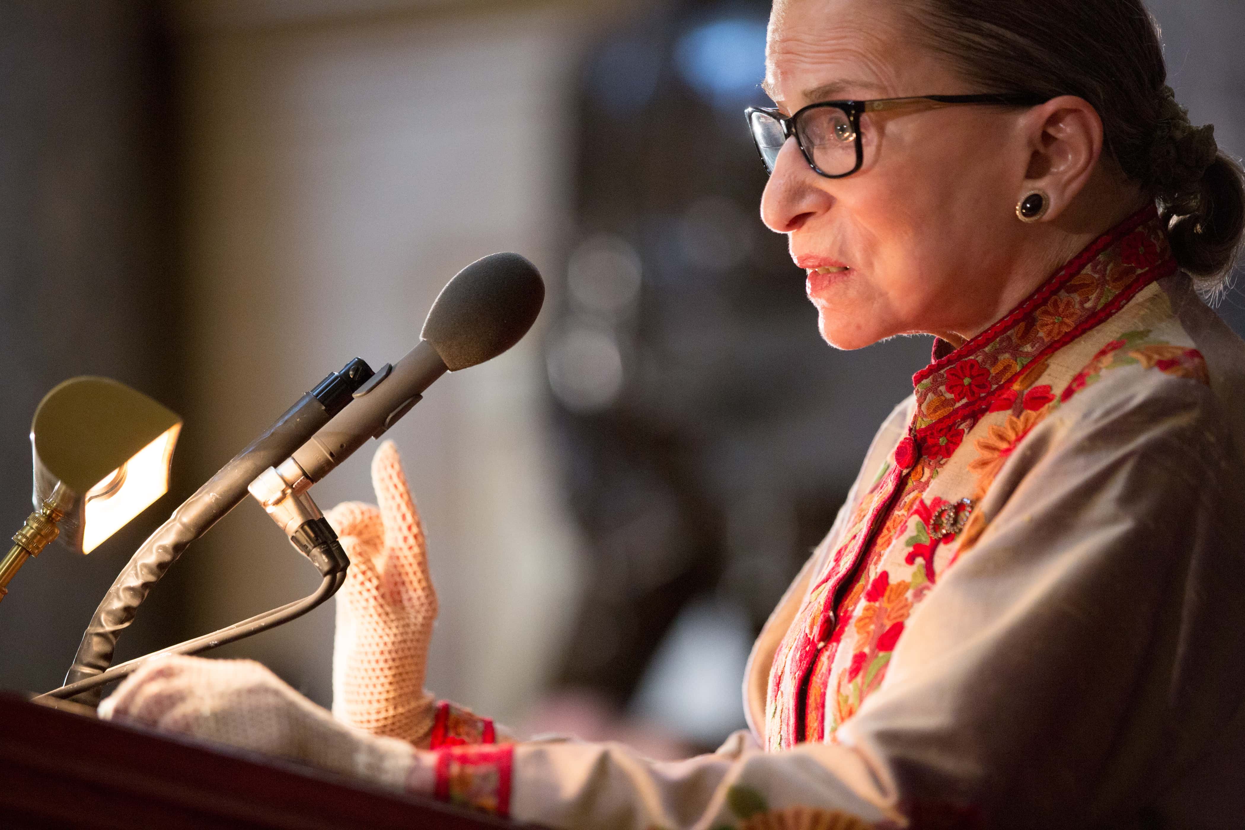 U.S. Supreme Court Justice Ruth Bader Ginsburg speaks at an annual Women's History Month