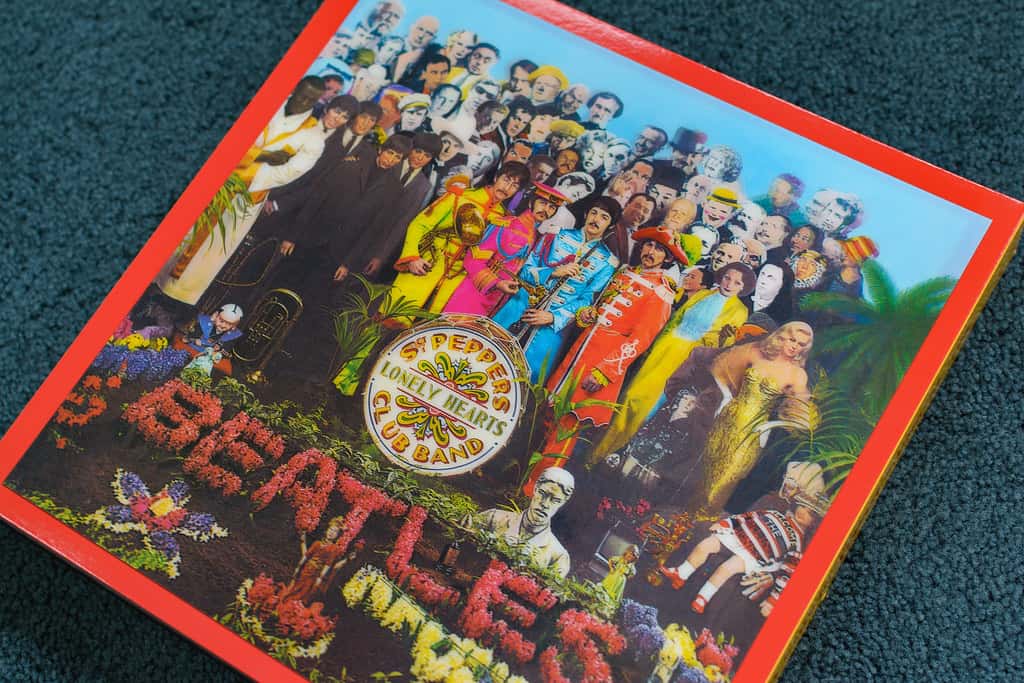 Album cover of the Beatles Sgt. Pepper's Lonely Hearts Club Band 50th Anniversary Super Deluxe boxed set