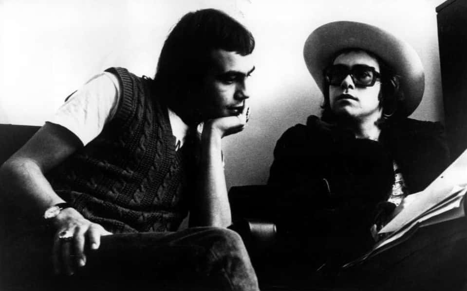 Publicity photo of Elton John and Bernie Taupin.- 1971