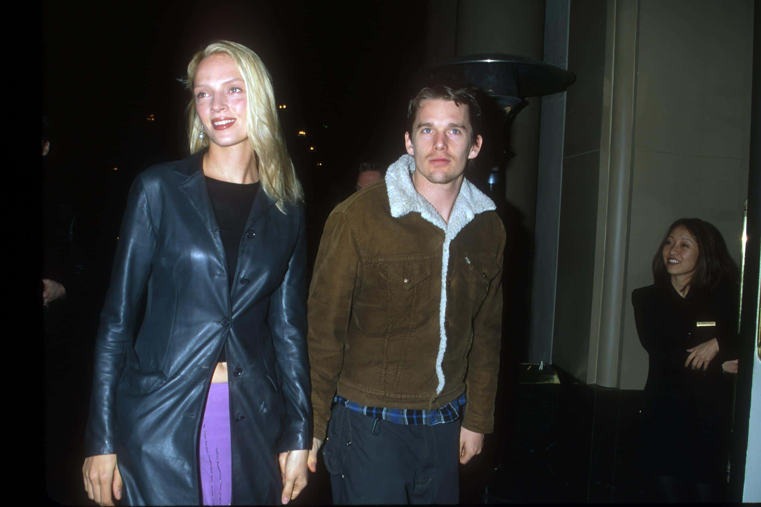 Uma Thurman with husband Ethan Hawke