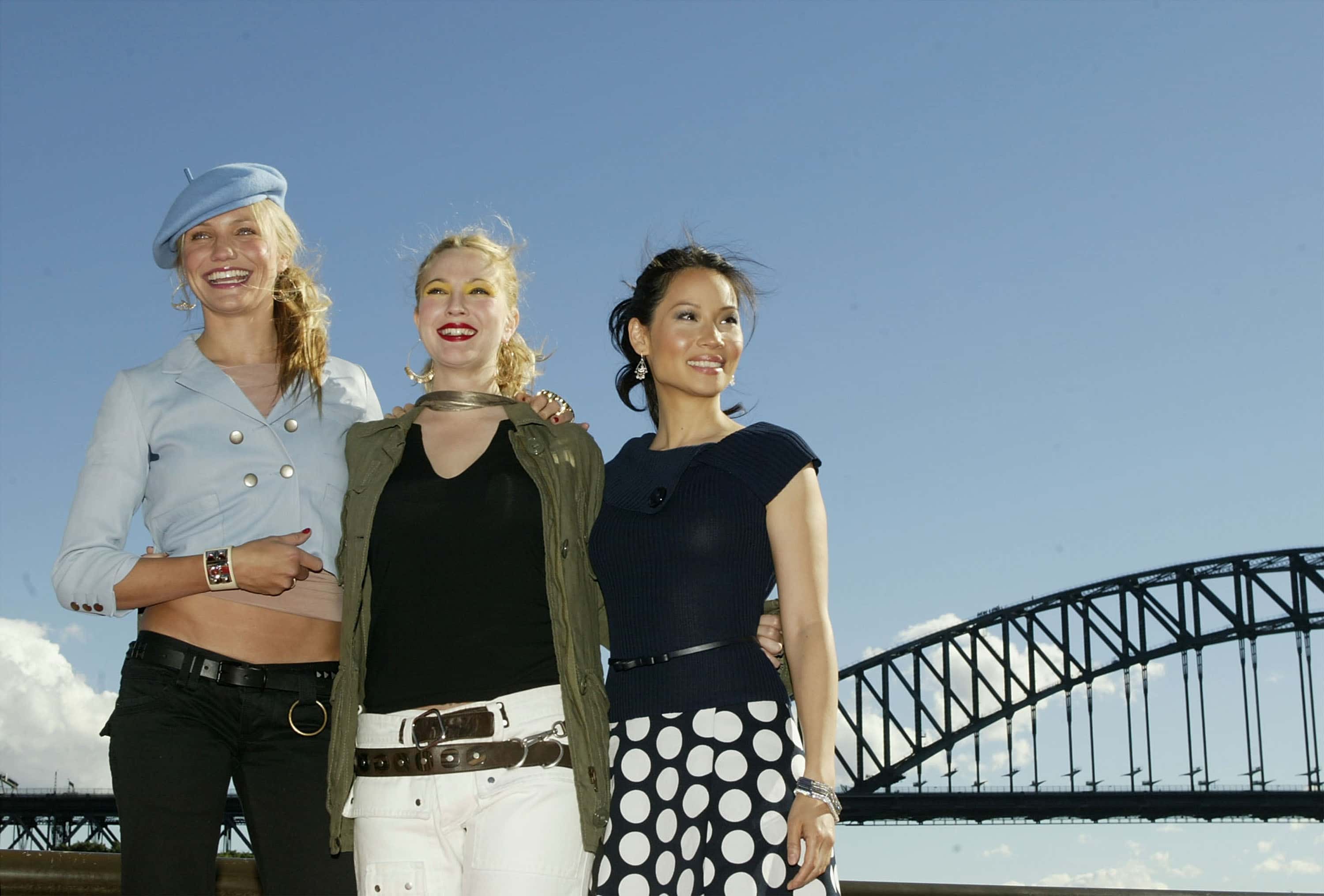 Actors Cameron Diaz, Drew Barrymore and Lucy Liu pose 