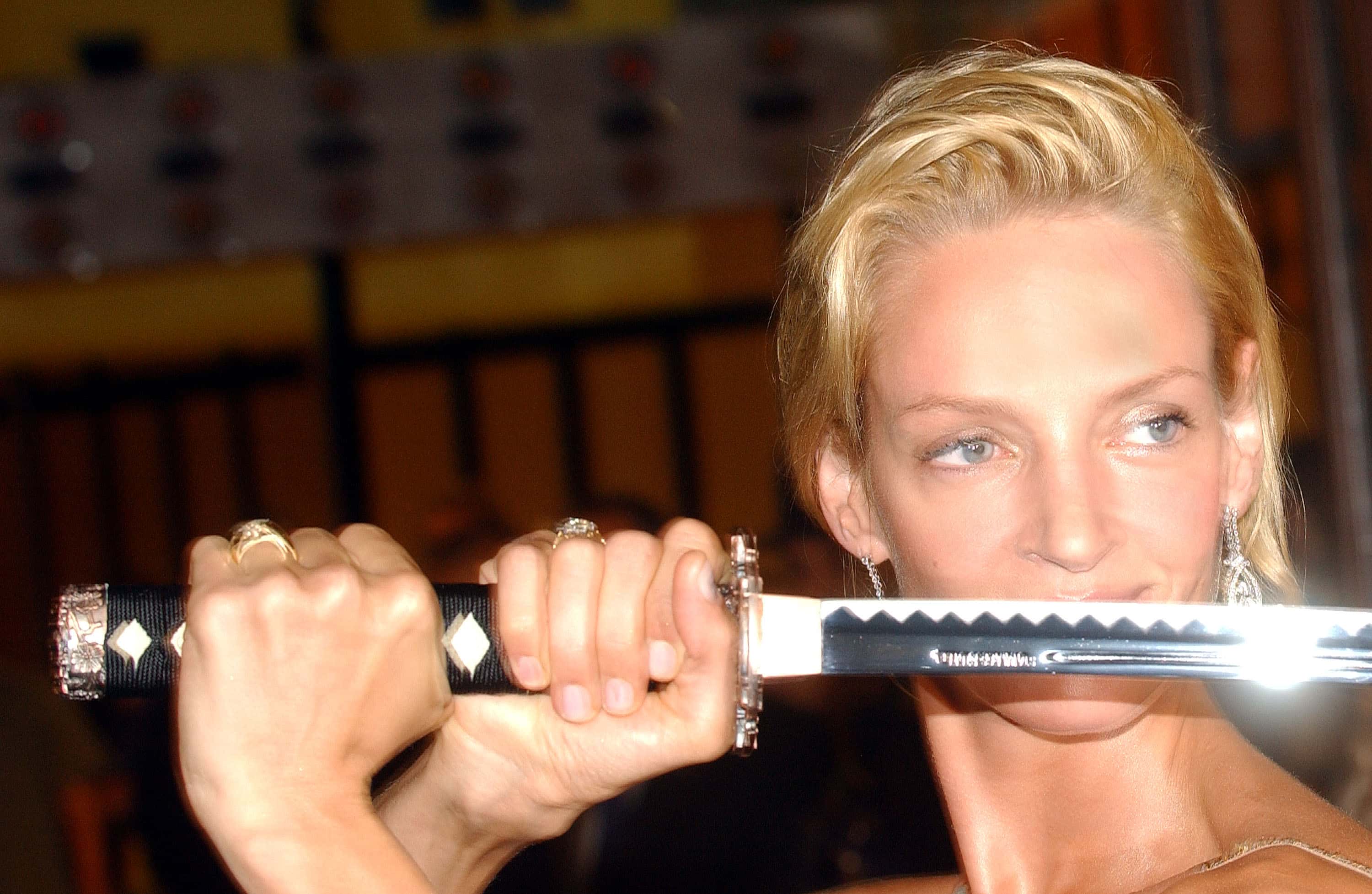 Uma Thurman arrives at the screening of the Quentin Tarantino's film