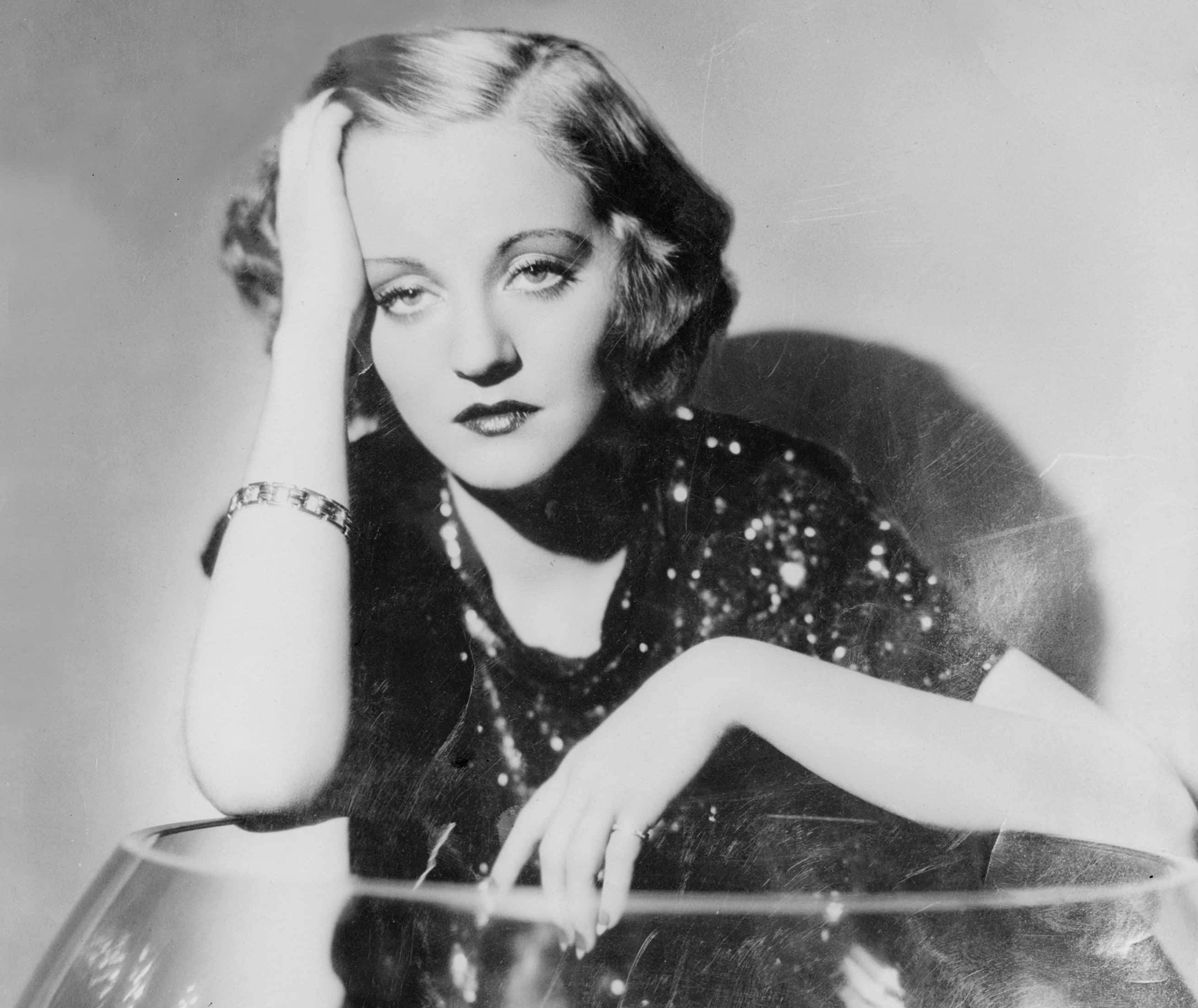 Tallulah Bankhead in black dress