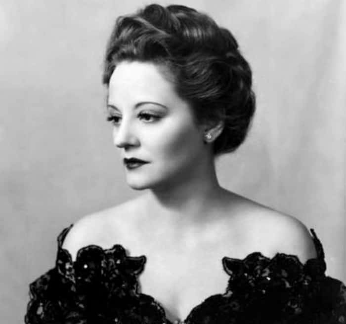 Tallulah Bankhead in black dress