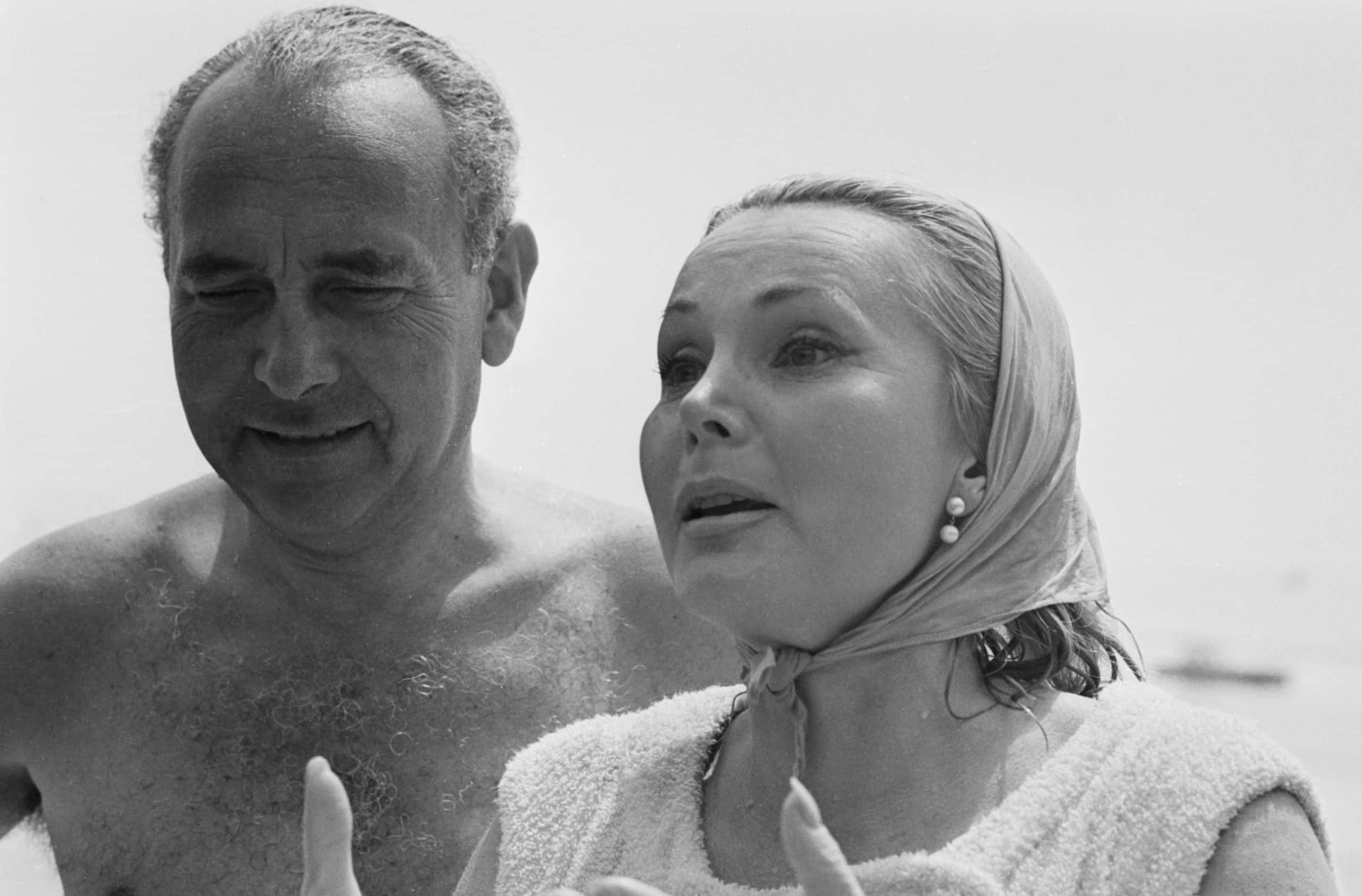 Zsa Zsa Gabor at a beach 