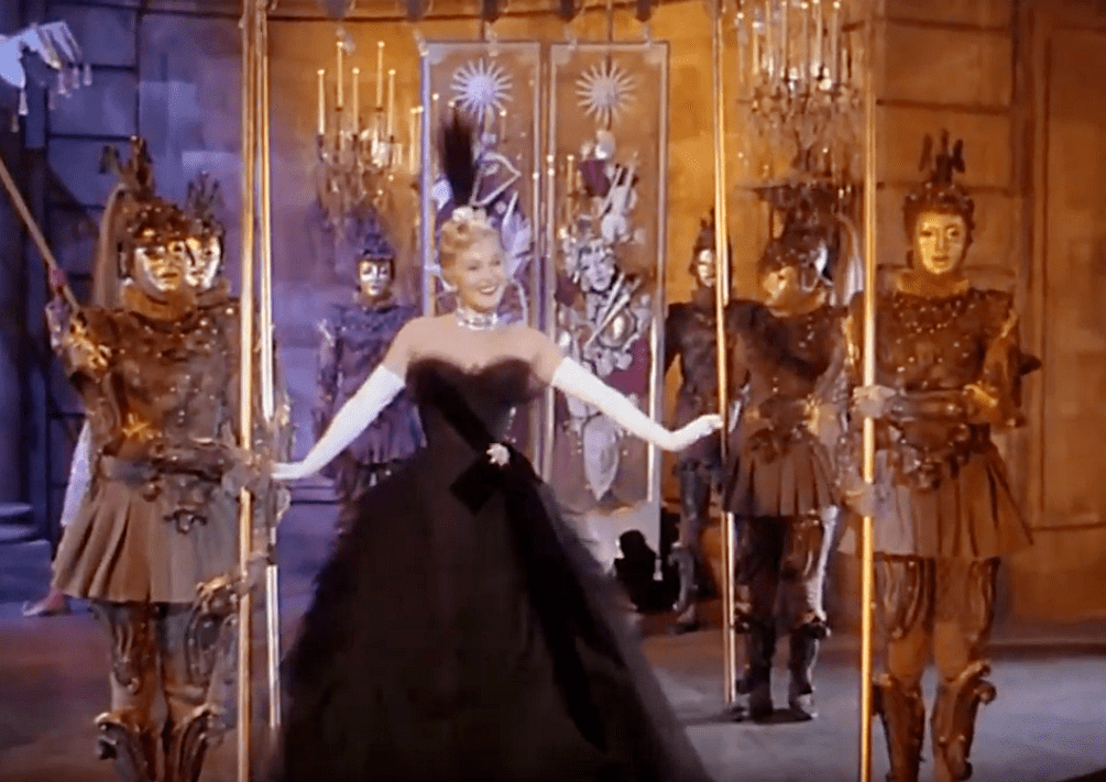 Zsa Zsa Gabor in black dress