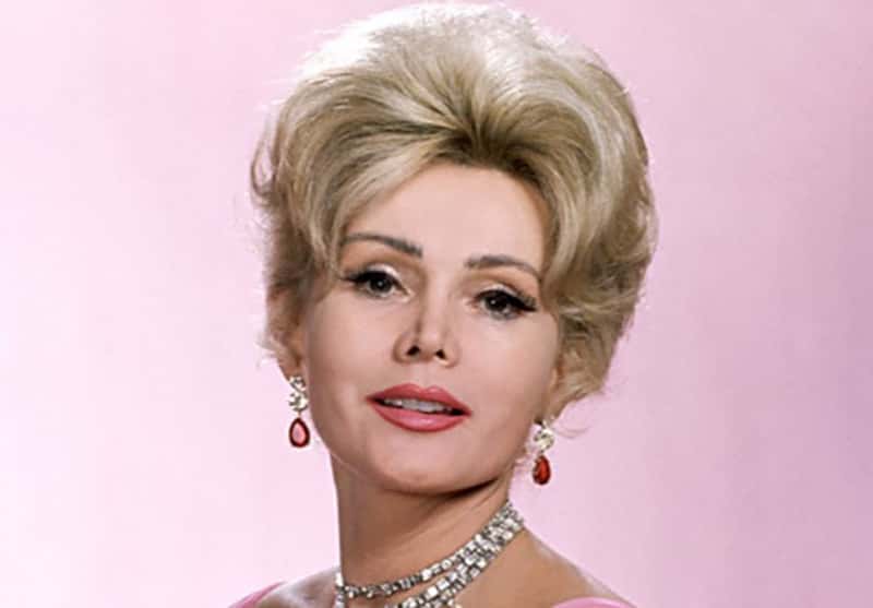 Zsa Zsa Gabor in pink and jewels