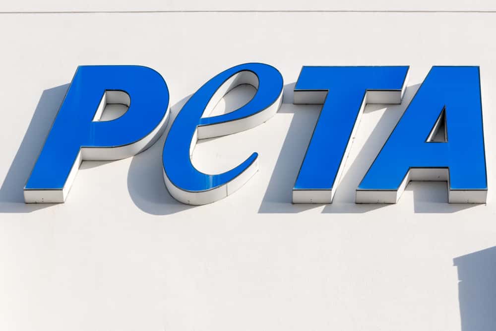 PeTA sign is displayed on their office building in Norfolk, Virginia