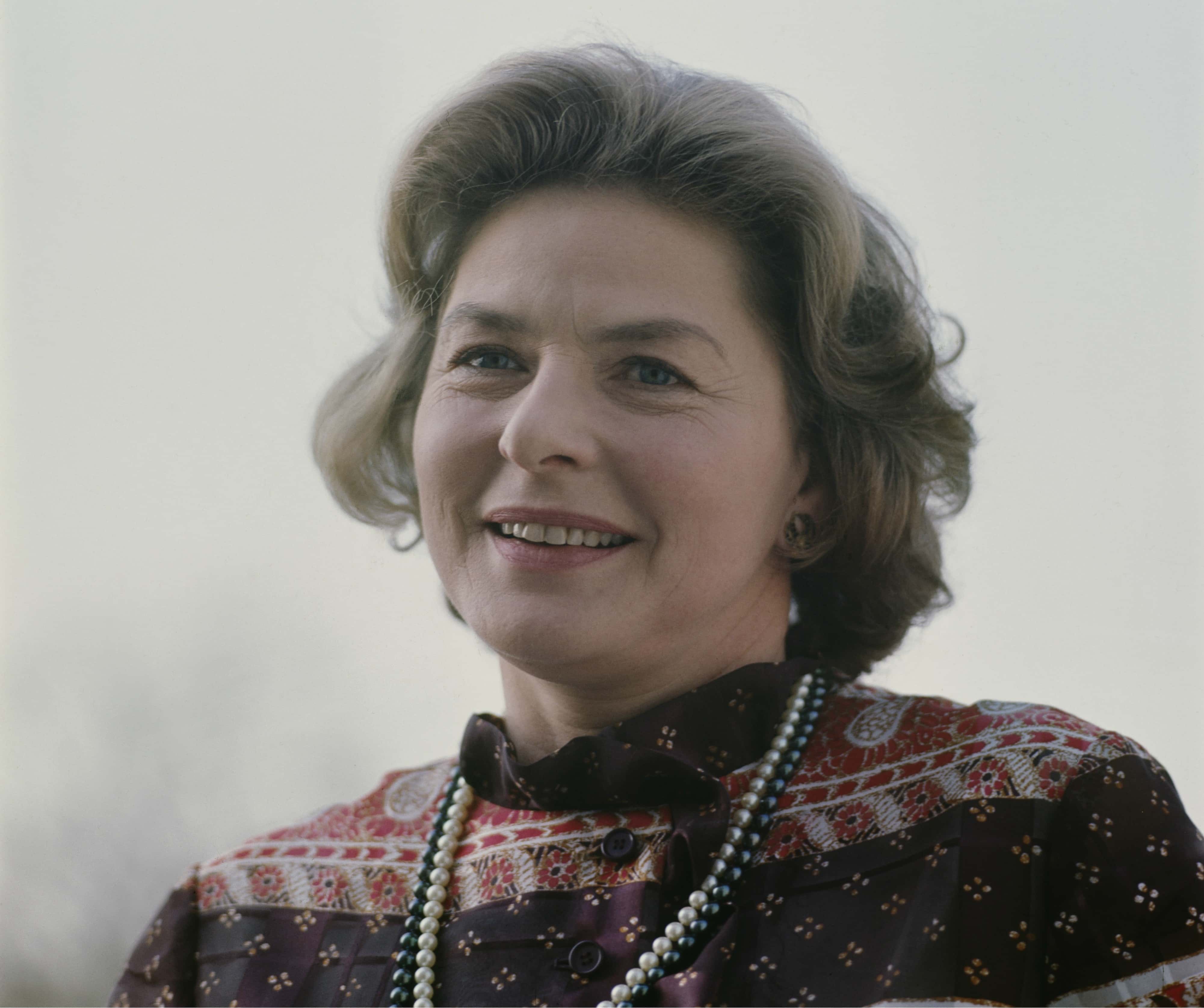 Ingrid Bergman in colorful top