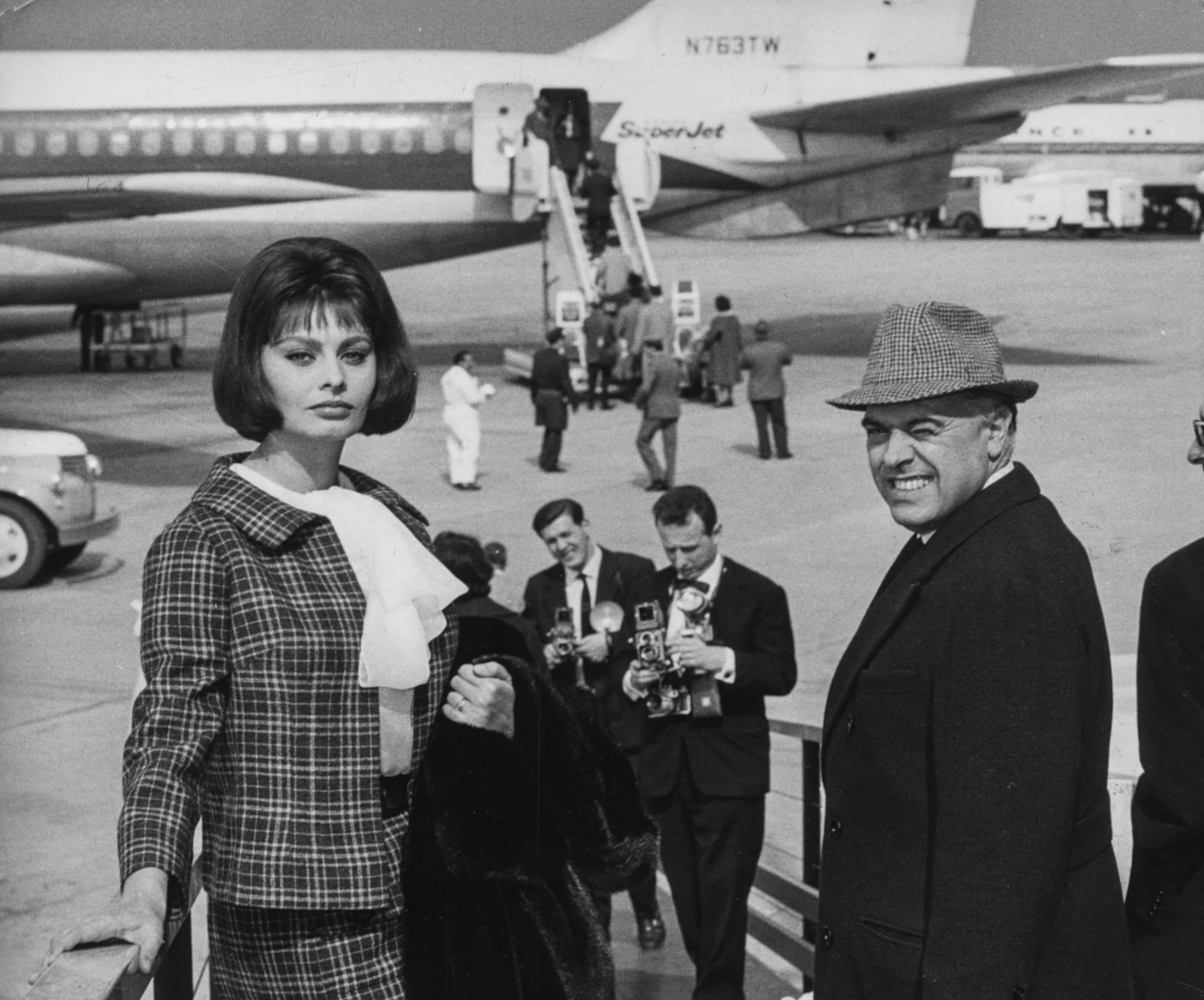 Actress Sophia Loren and her husband Carlo Ponti