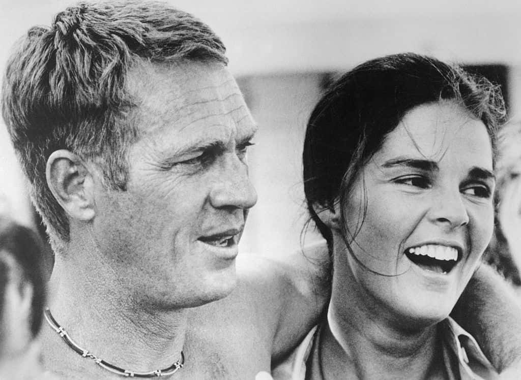 Steve McQueen and Ali McGraw in a scene from the 1972 movie