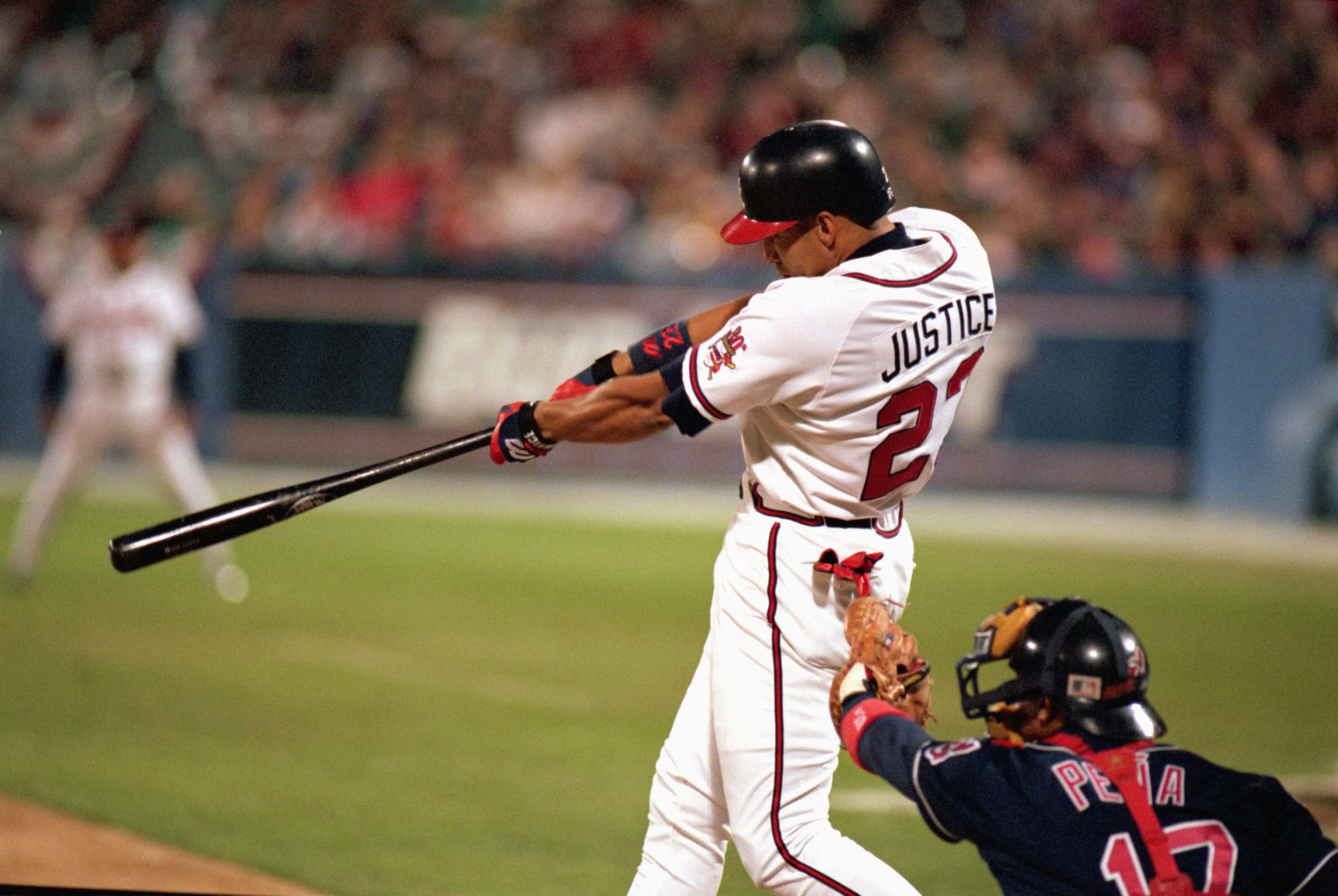 David Justice #23 of the Atlanta Braves