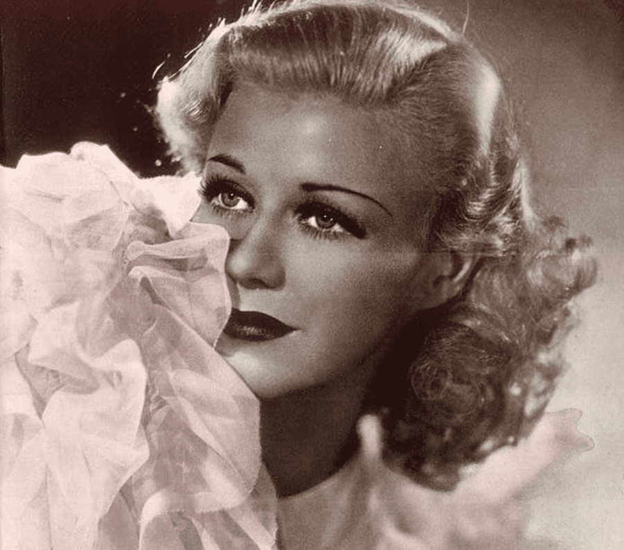 Ginger Rogers in white dress 