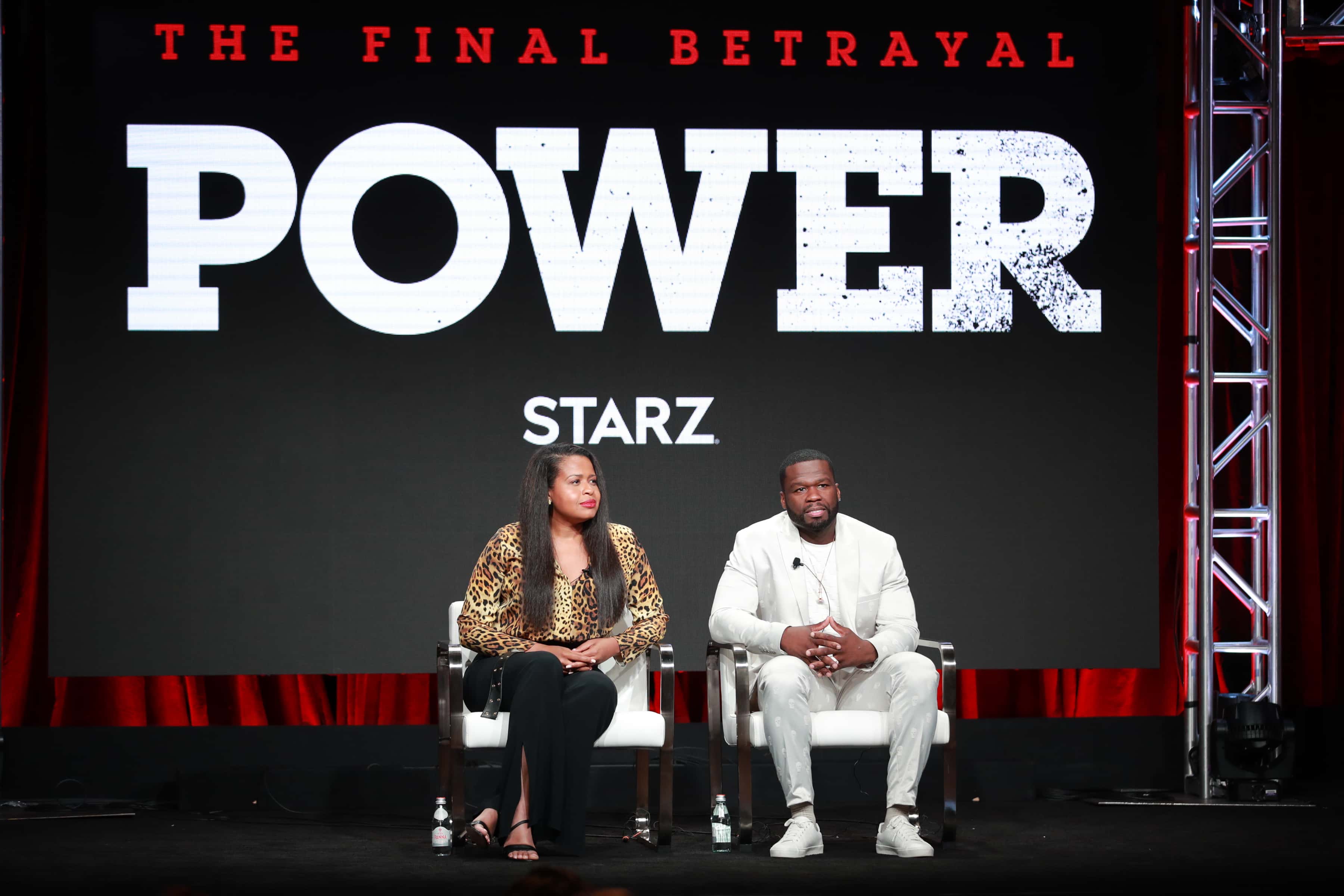 Courtney A. Kemp (L) and Curtis "50 Cent" Jackson