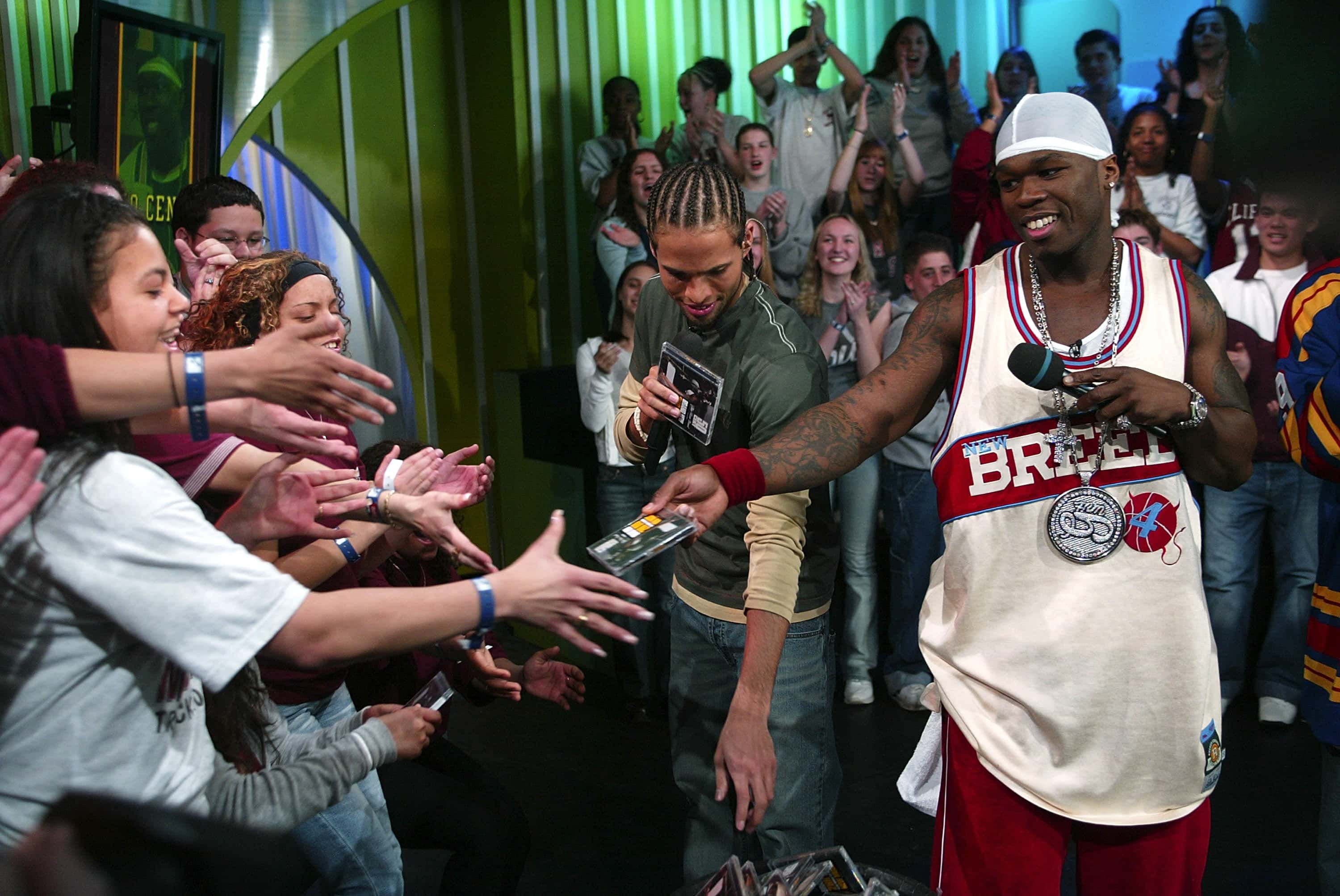 Rapper 50 Cent (R) and VJ Quddus