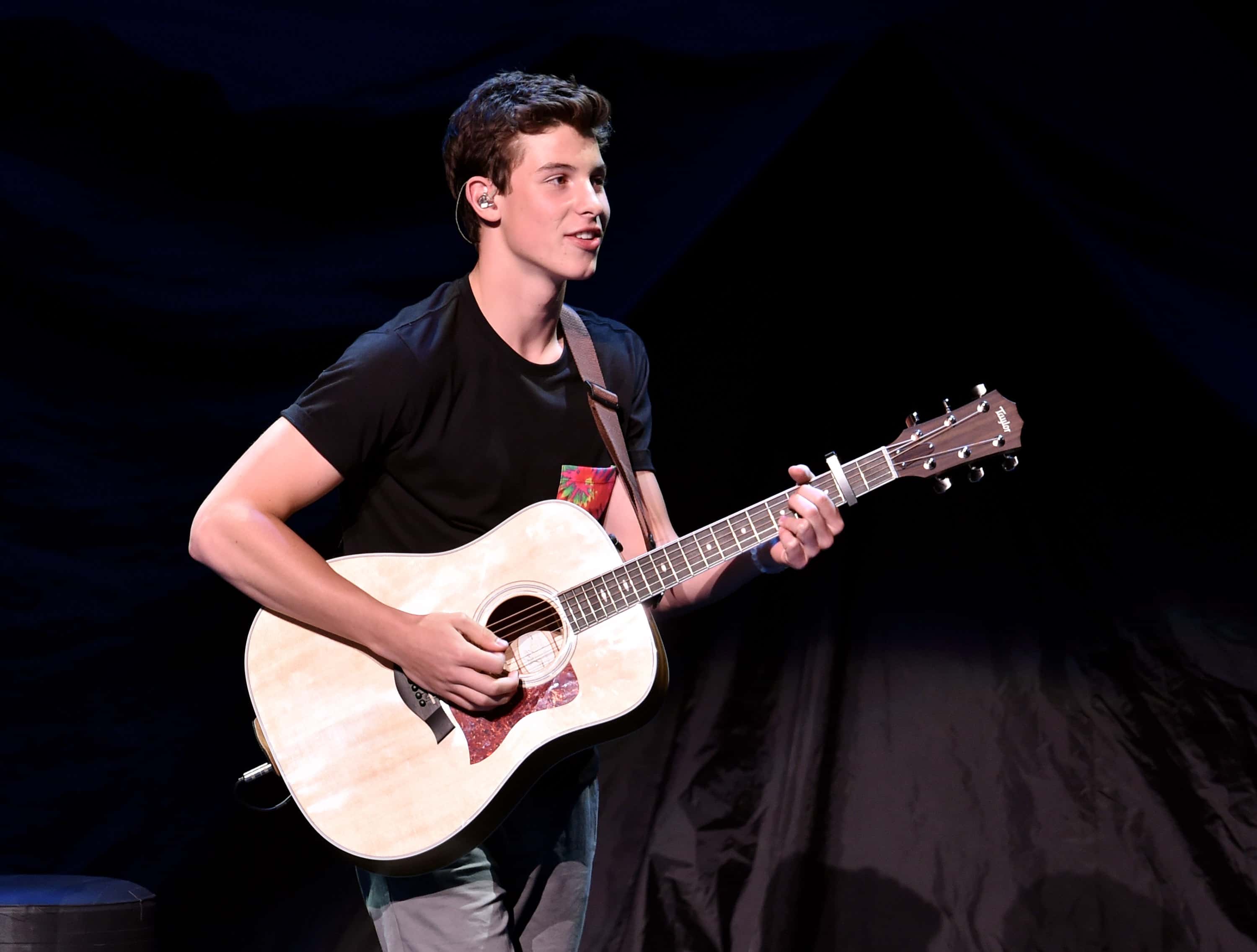  Musician Shawn Mendes performs at the Nokia Theatre