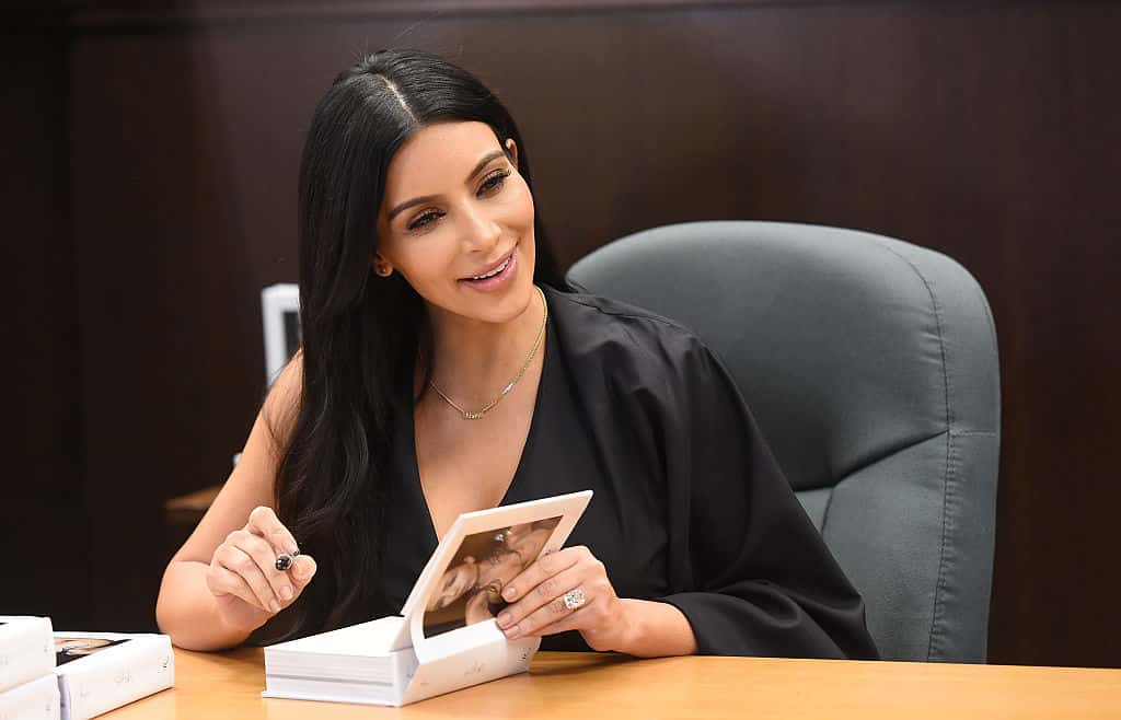 Kim Kardashian West attends the book signing for "Selfish" at Barnes & Noble bookstore at The Grove on May 7, 2015 in Los Angeles