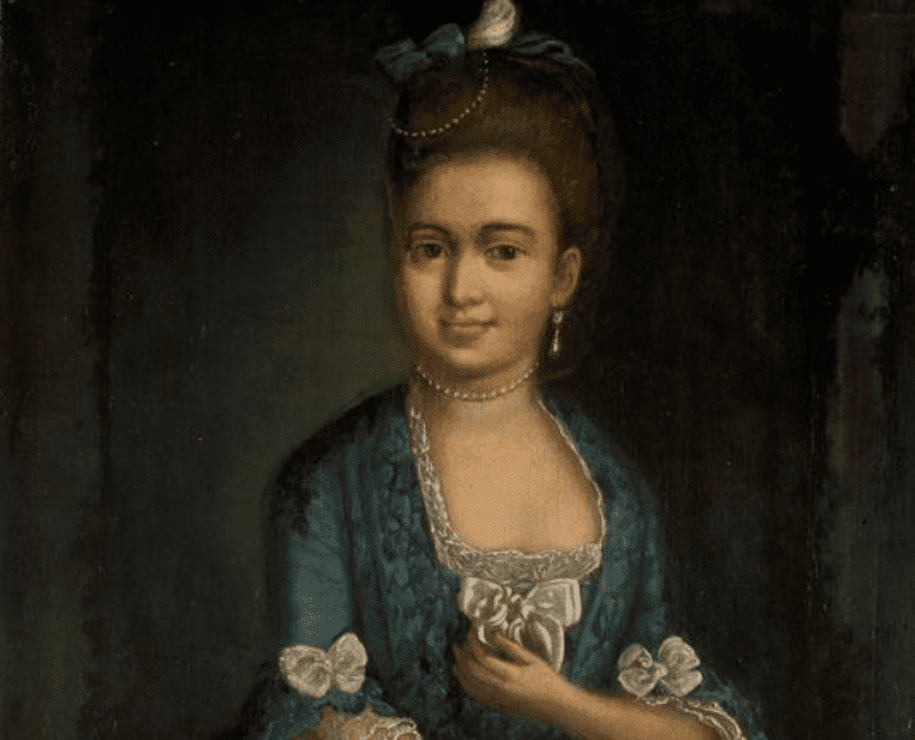 Cathrine Benthagen in blue dress 