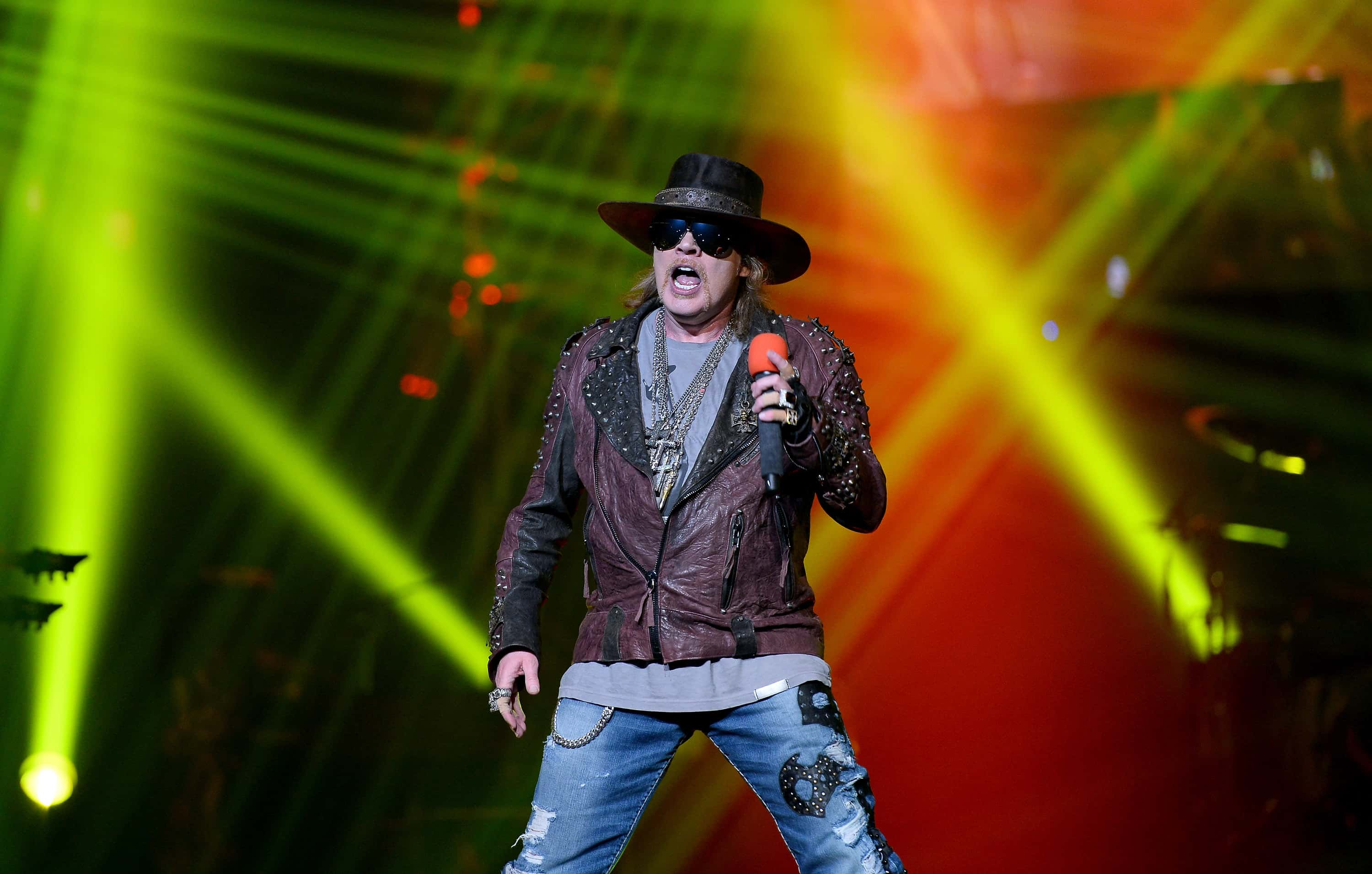 Singer Axl Rose of Guns N' Roses performs