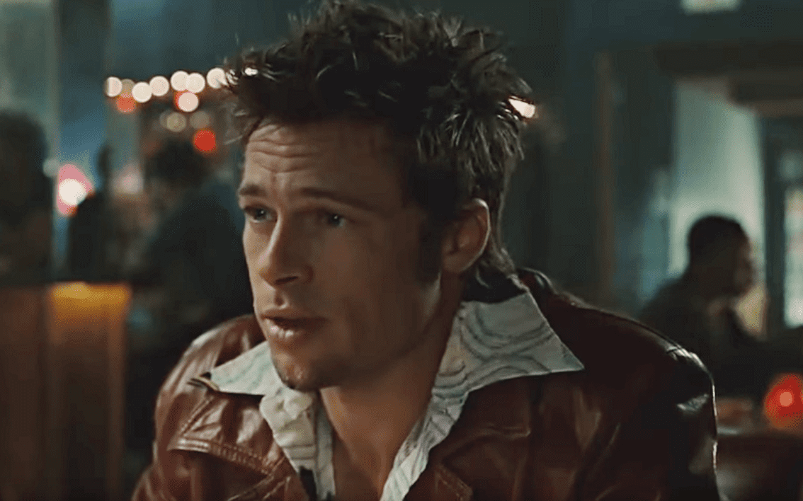 A visually captivating still taken from a pivotal moment in the film Fight Club (1999)