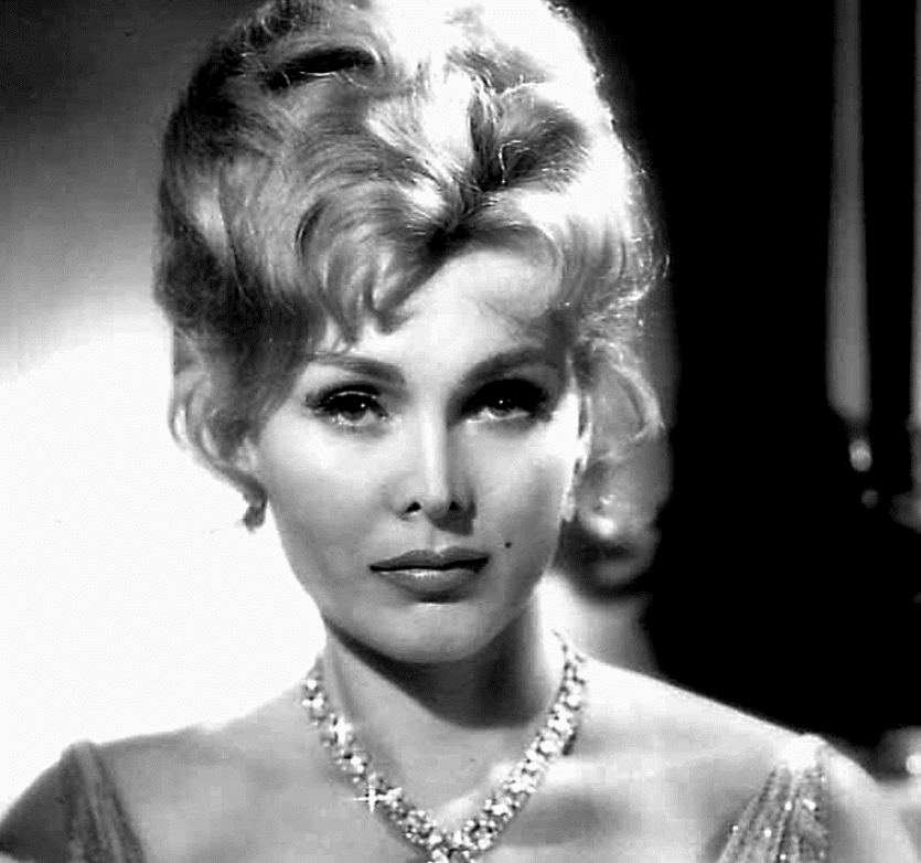 Portrait of Zsa Zsa Gabor wearing a neckless