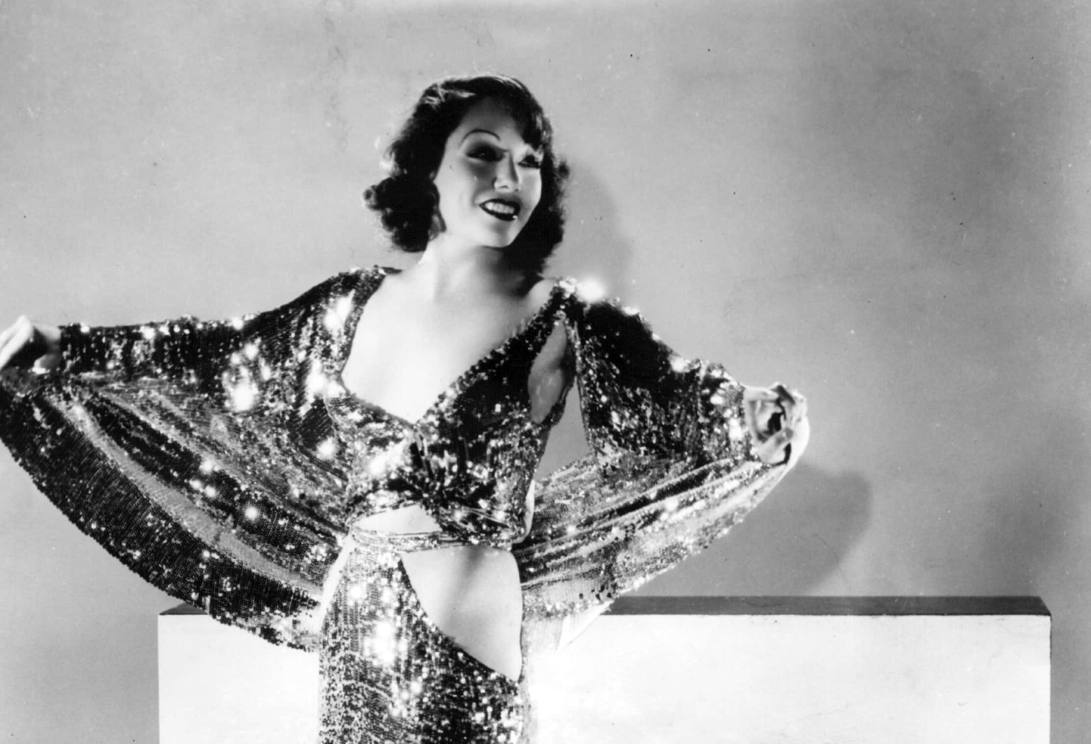 Lupe Vélez in shiny dress