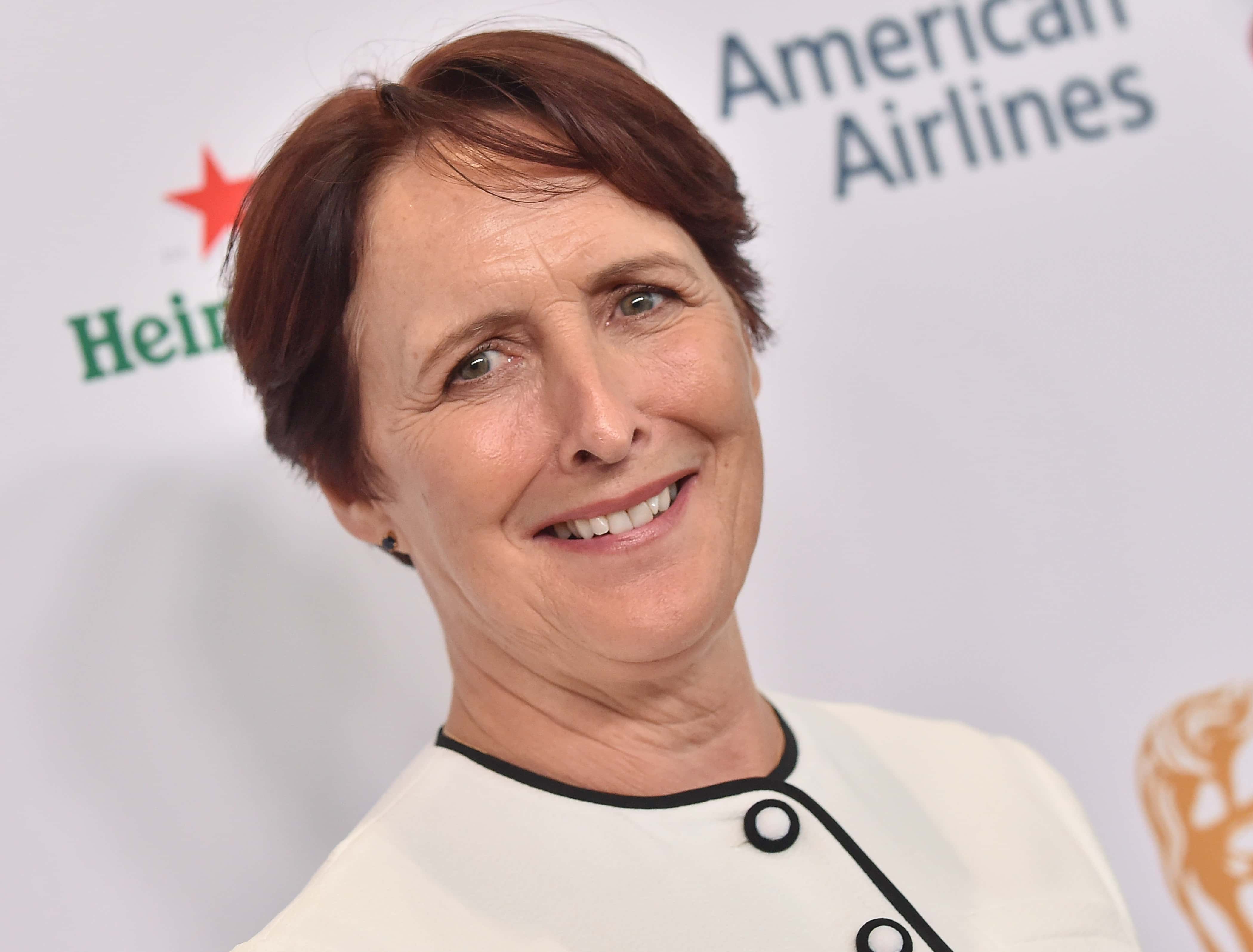 Fiona Shaw in a white top
