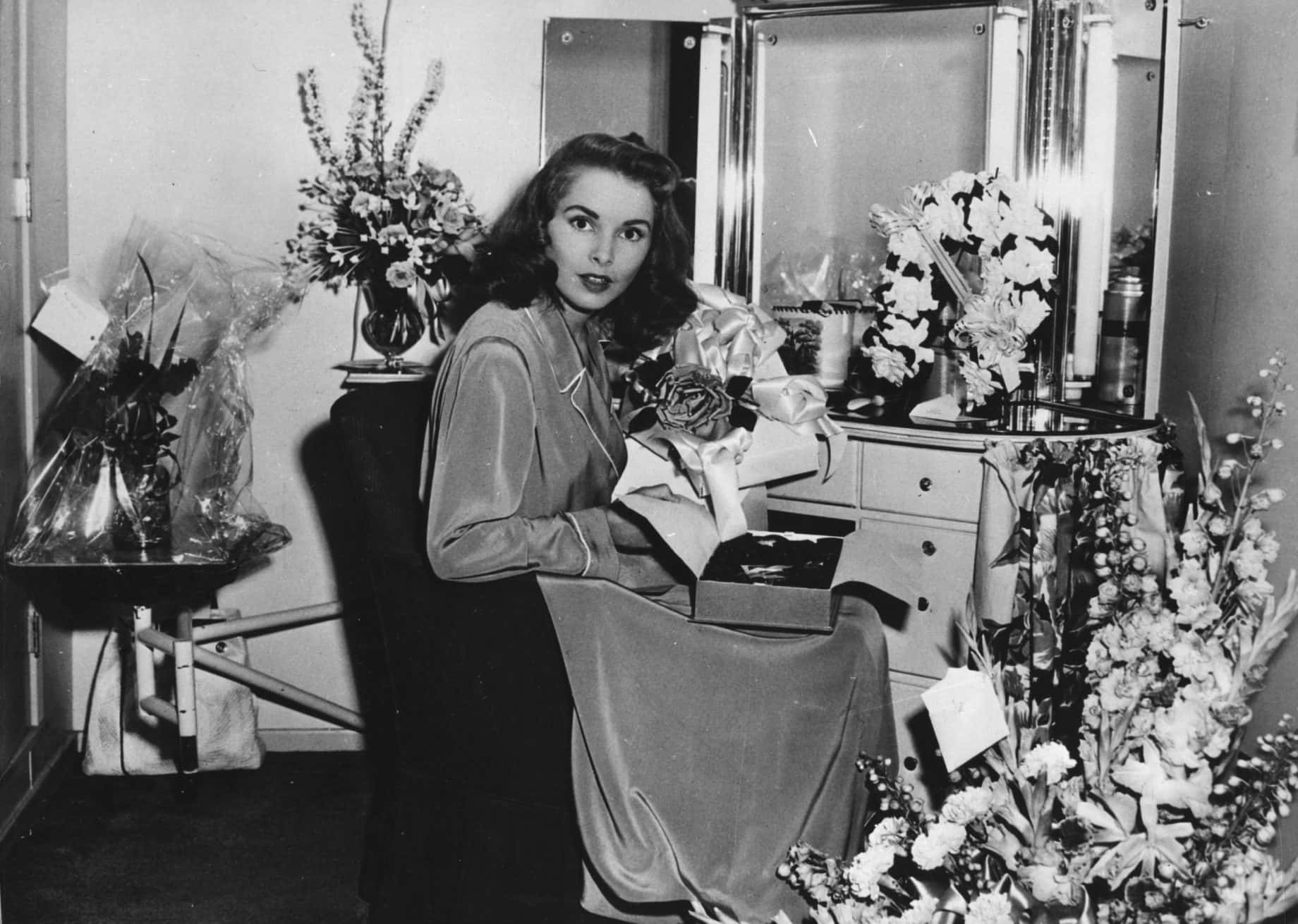 Janet Leigh and flowers