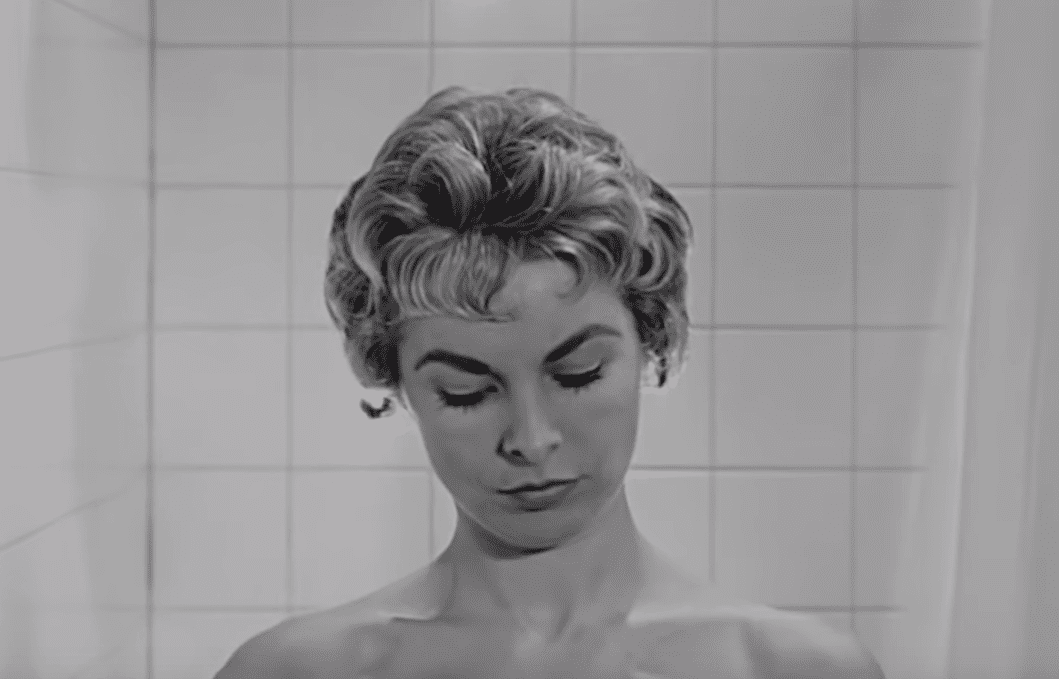Marion (Janet Leigh) takes a shower
