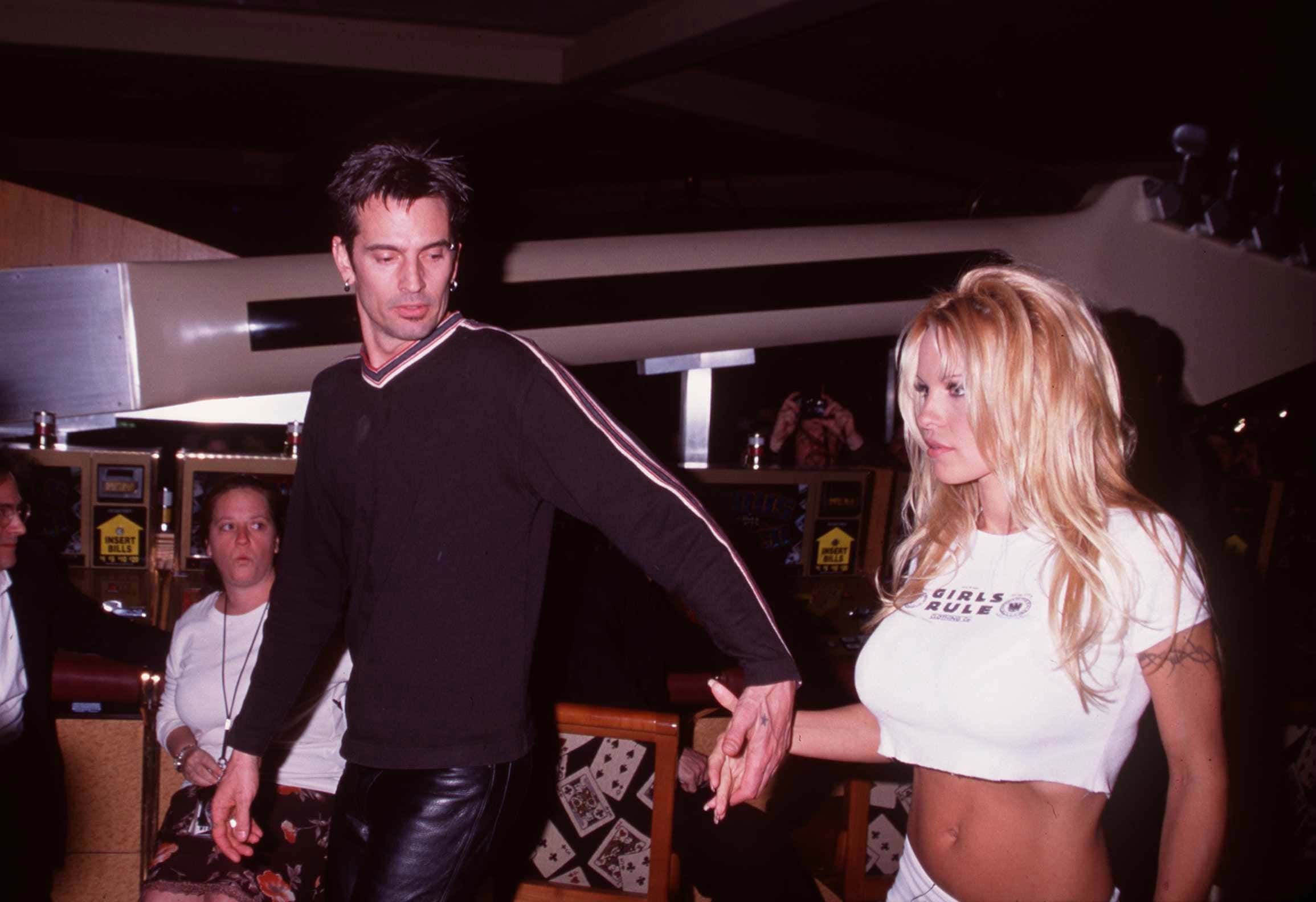 Tommy Lee and Pamela Anderson at the opening of