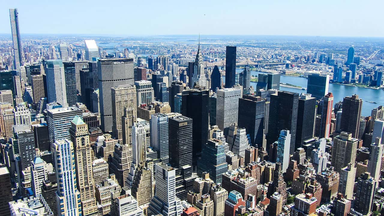 An image from Empire State Building showing New York City