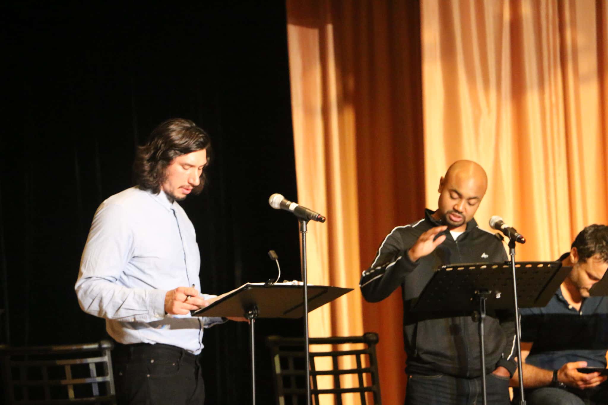 Portrait Photo of The American actor Adam Driver in white outfit