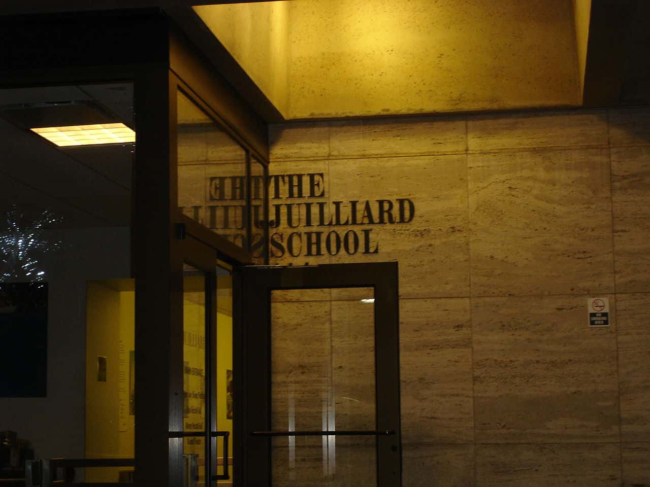 The image shows the entrance to The Juilliard School.