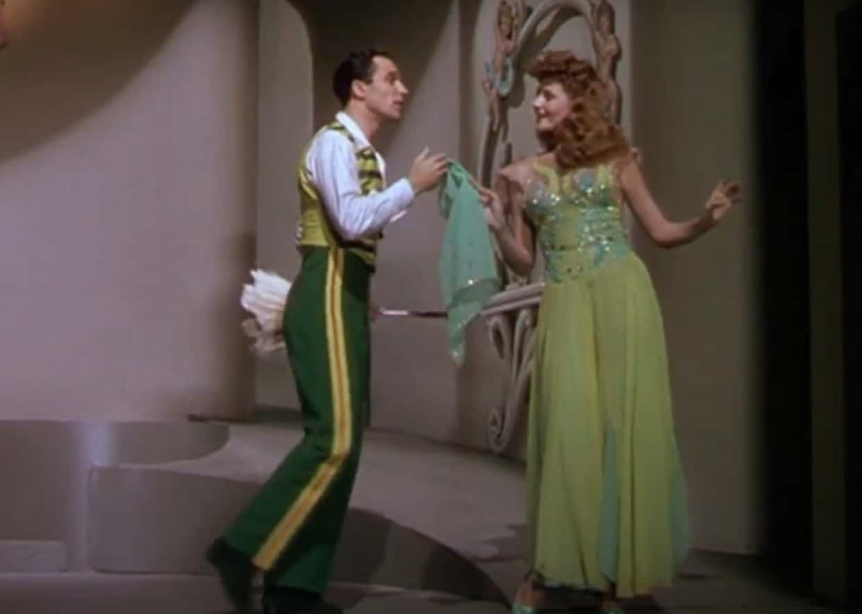 Gene Kelly & Rita Hayworth in green outfits