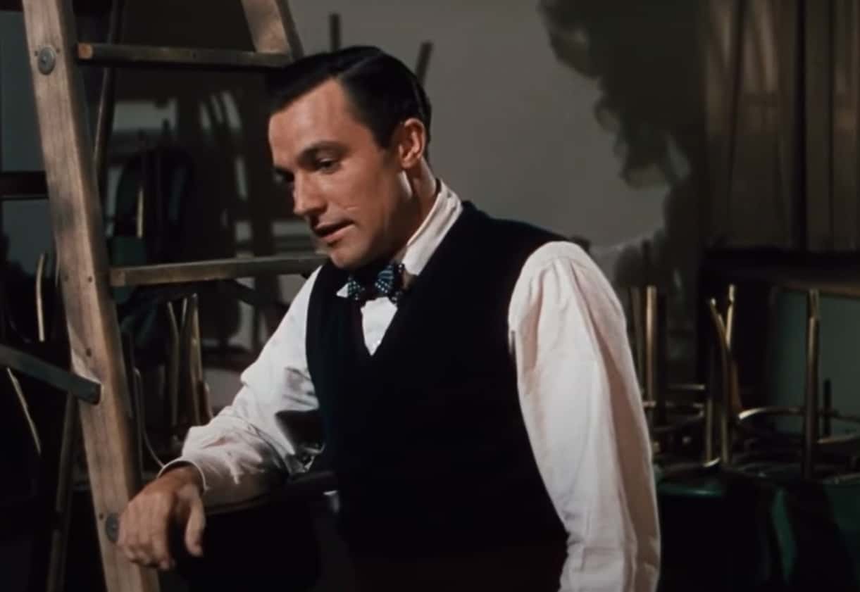 Gene Kelly in Cover Girl looking sad singing