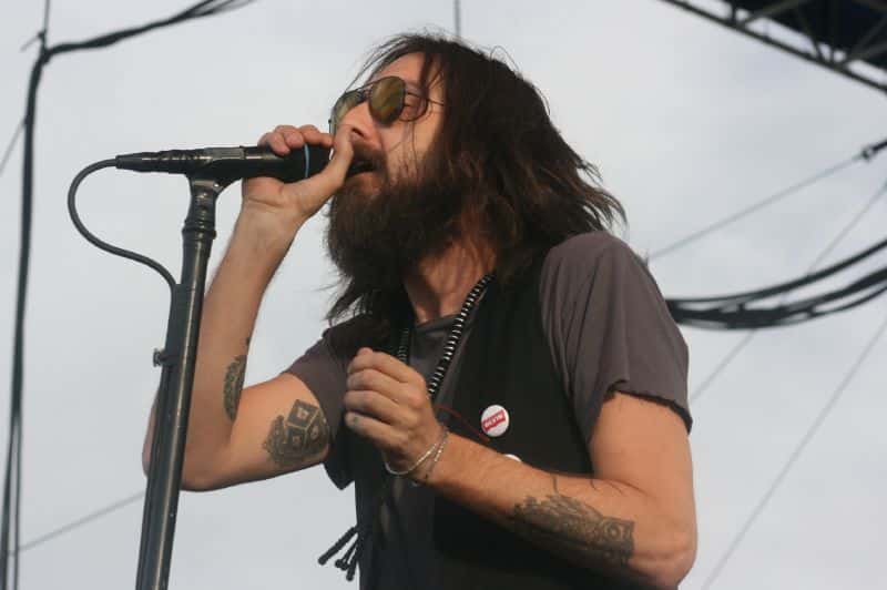 Chris Robinson performing live outdoors