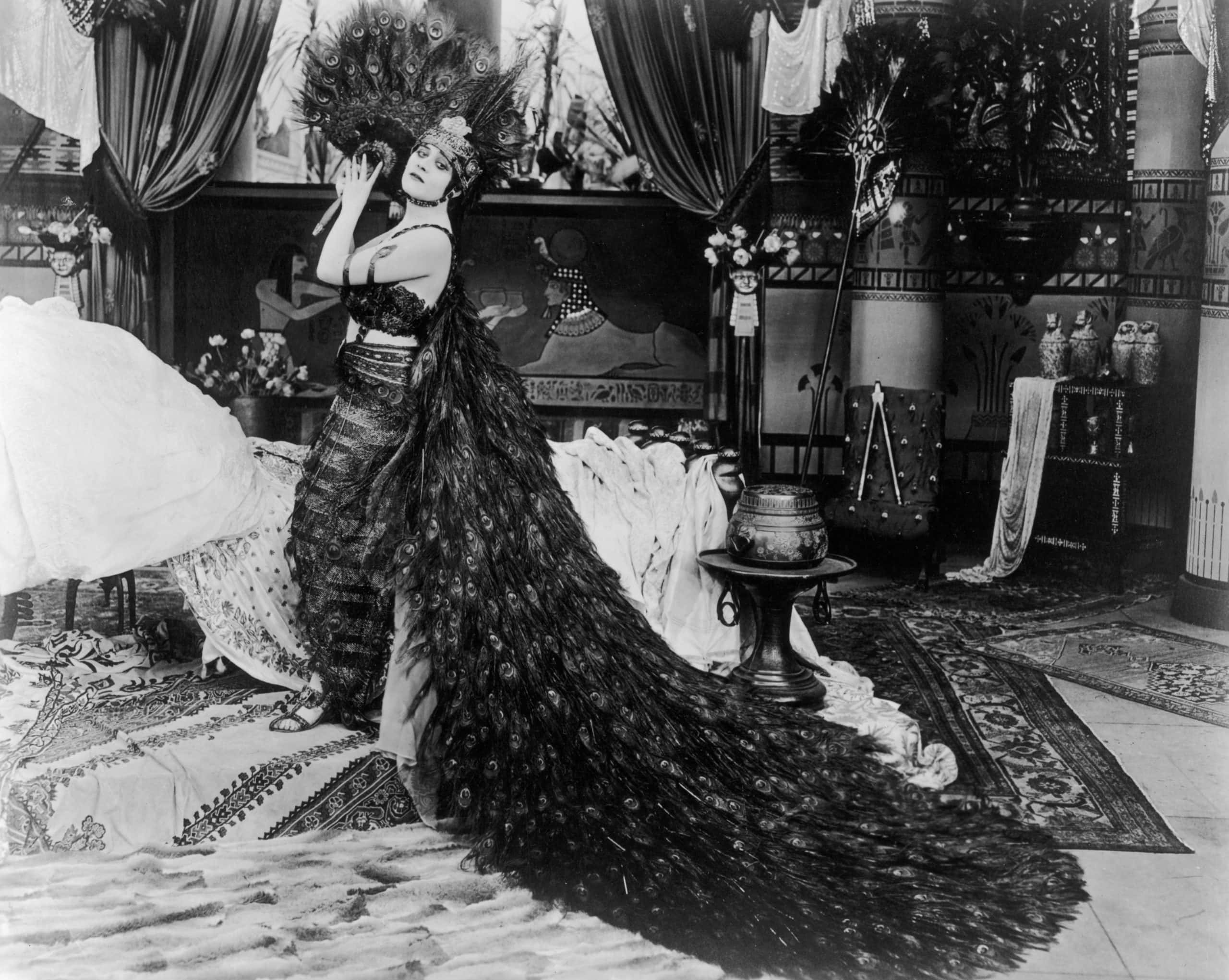 Theda Bara in feathers costume