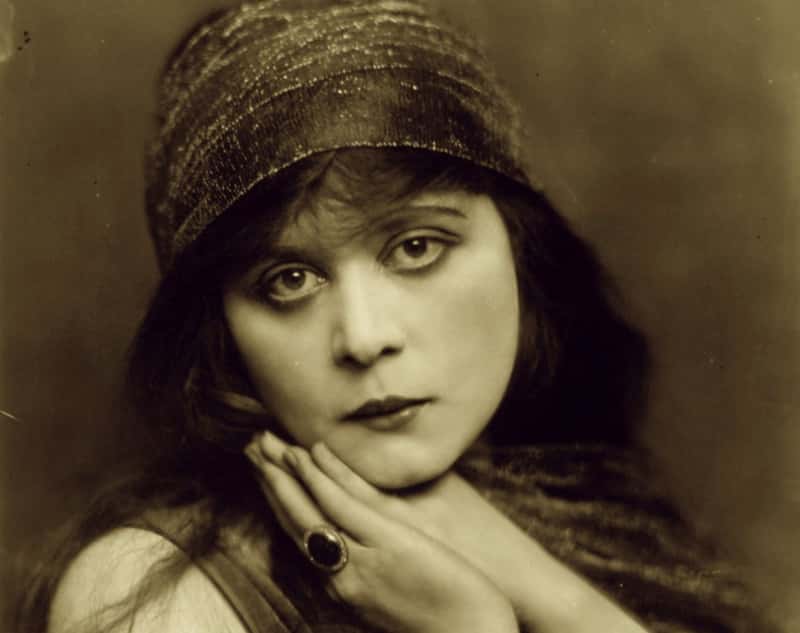 Theda Bara wearing headscarf