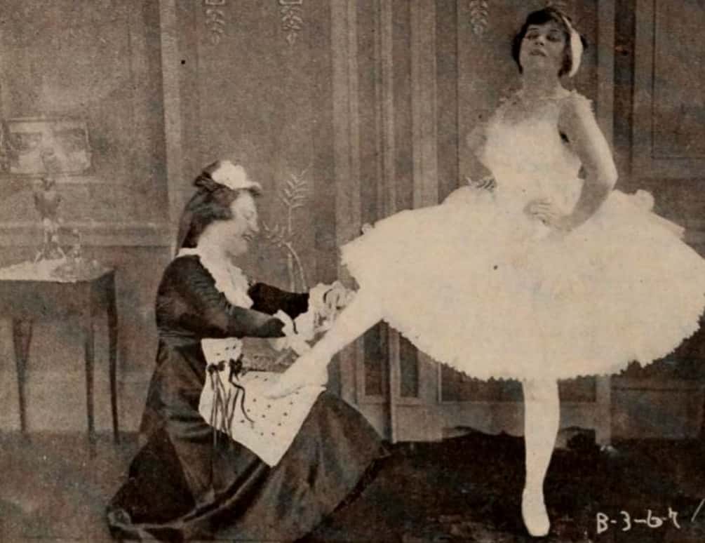 Theda Bara in white dress