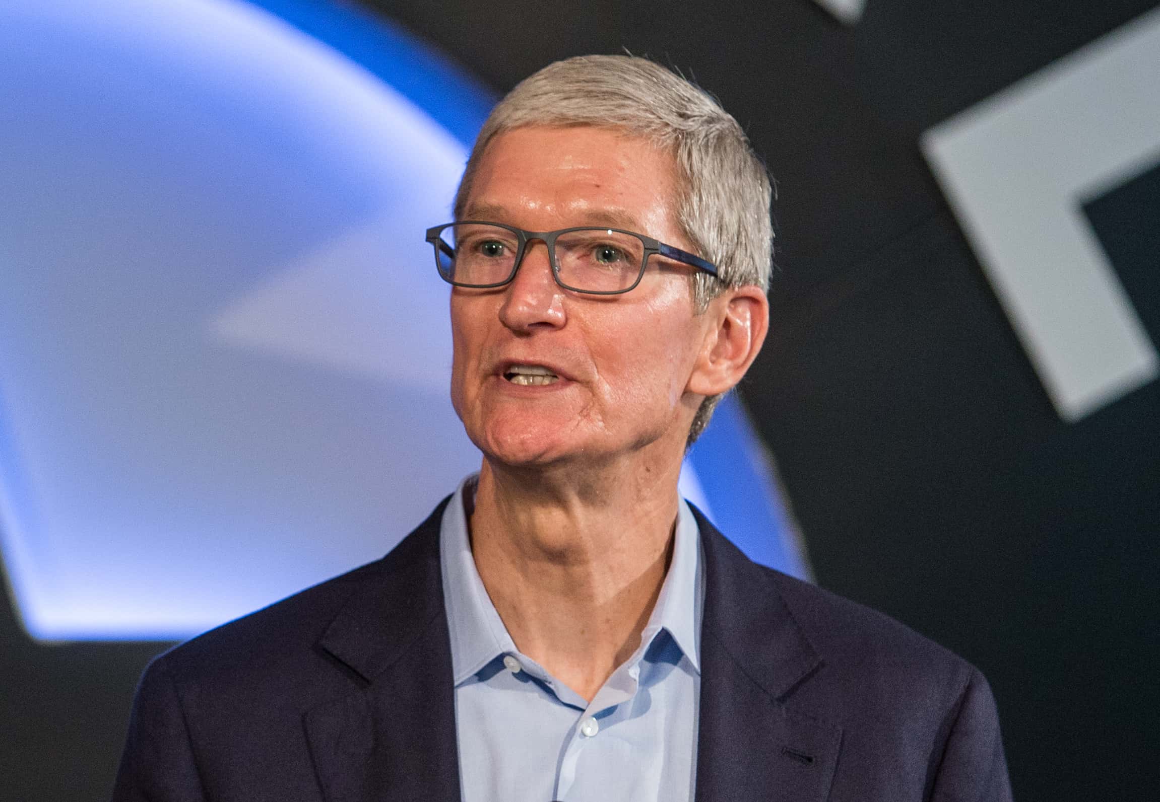Apple CEO Tim Cook speaking