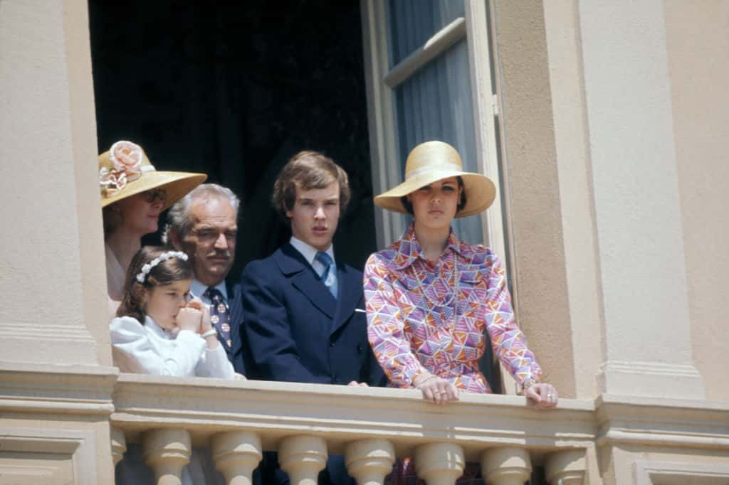 Grace Kelly, Stéphanie of Monaco, Prince Rainier, Albert of Monaco and Caroline of Monaco