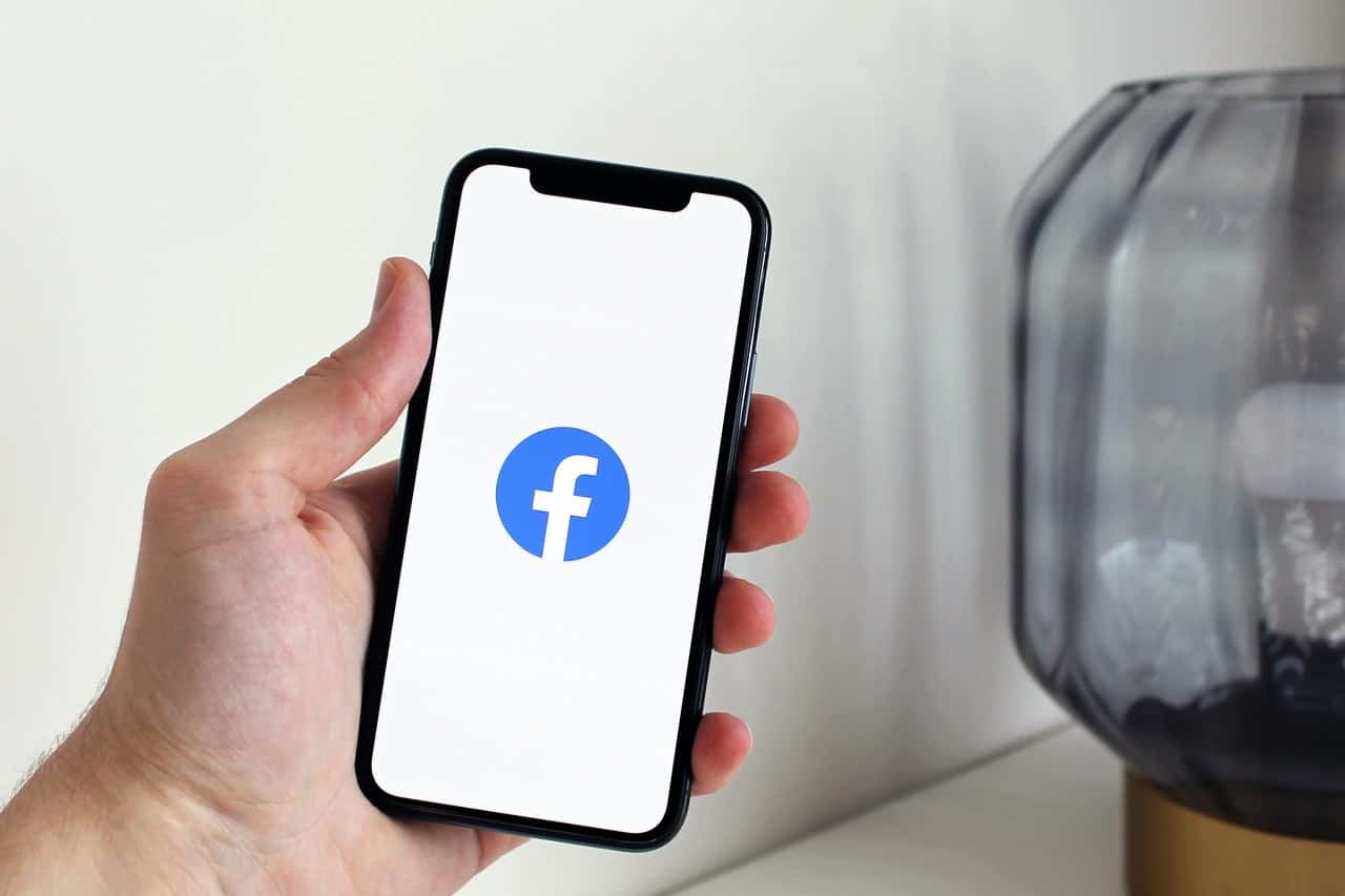 Facebook app opened on smartphone