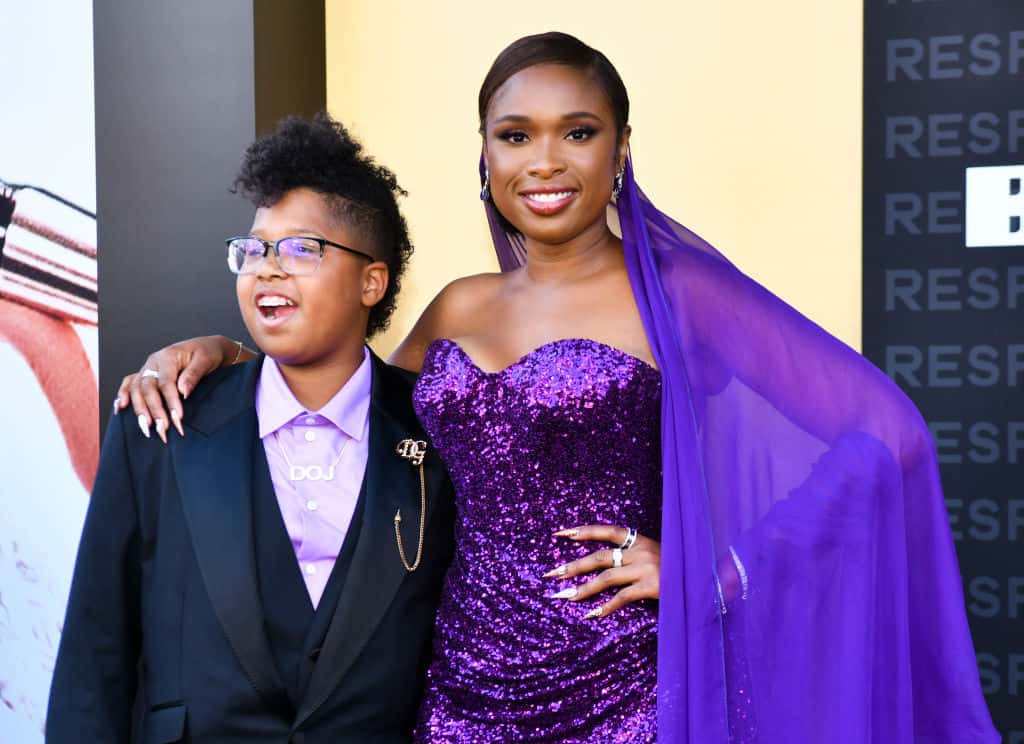 David Otunga Jr. and Jennifer Hudson attend the Los Angeles premiere of MGM's 