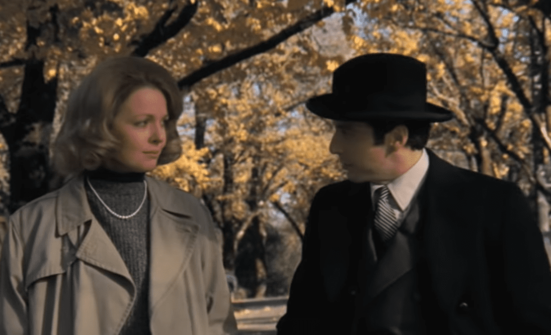 A visually captivating still taken from a pivotal moment in the film The Godfather (1972)