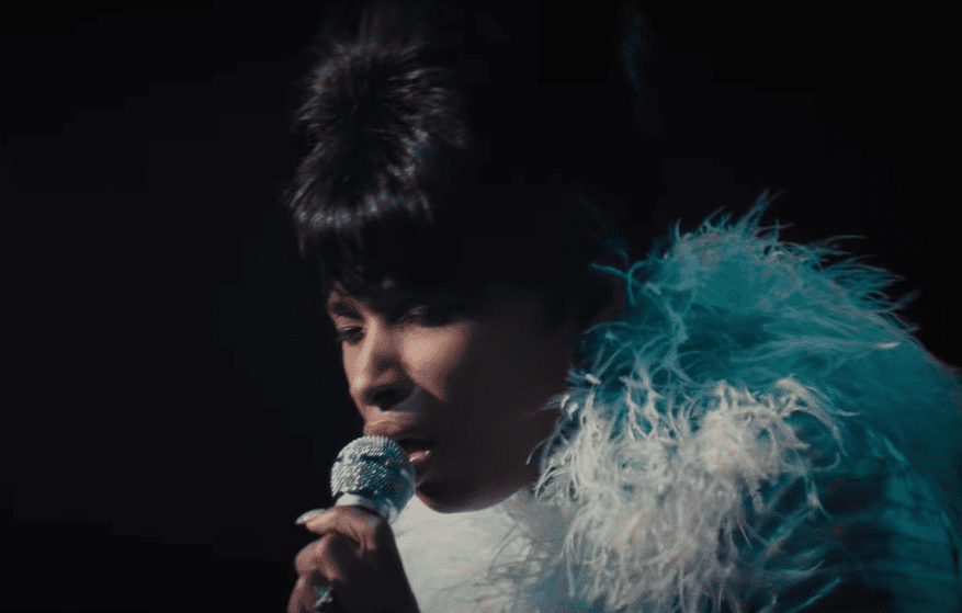 A visually captivating still taken from a pivotal moment in the film Respect (2021)