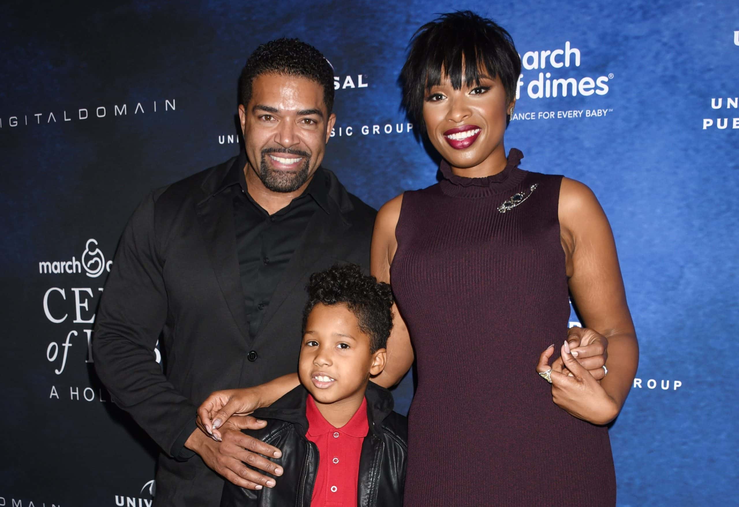 Jennifer Hudson, David Otunga and David Otunga Jr in Beverly Hills