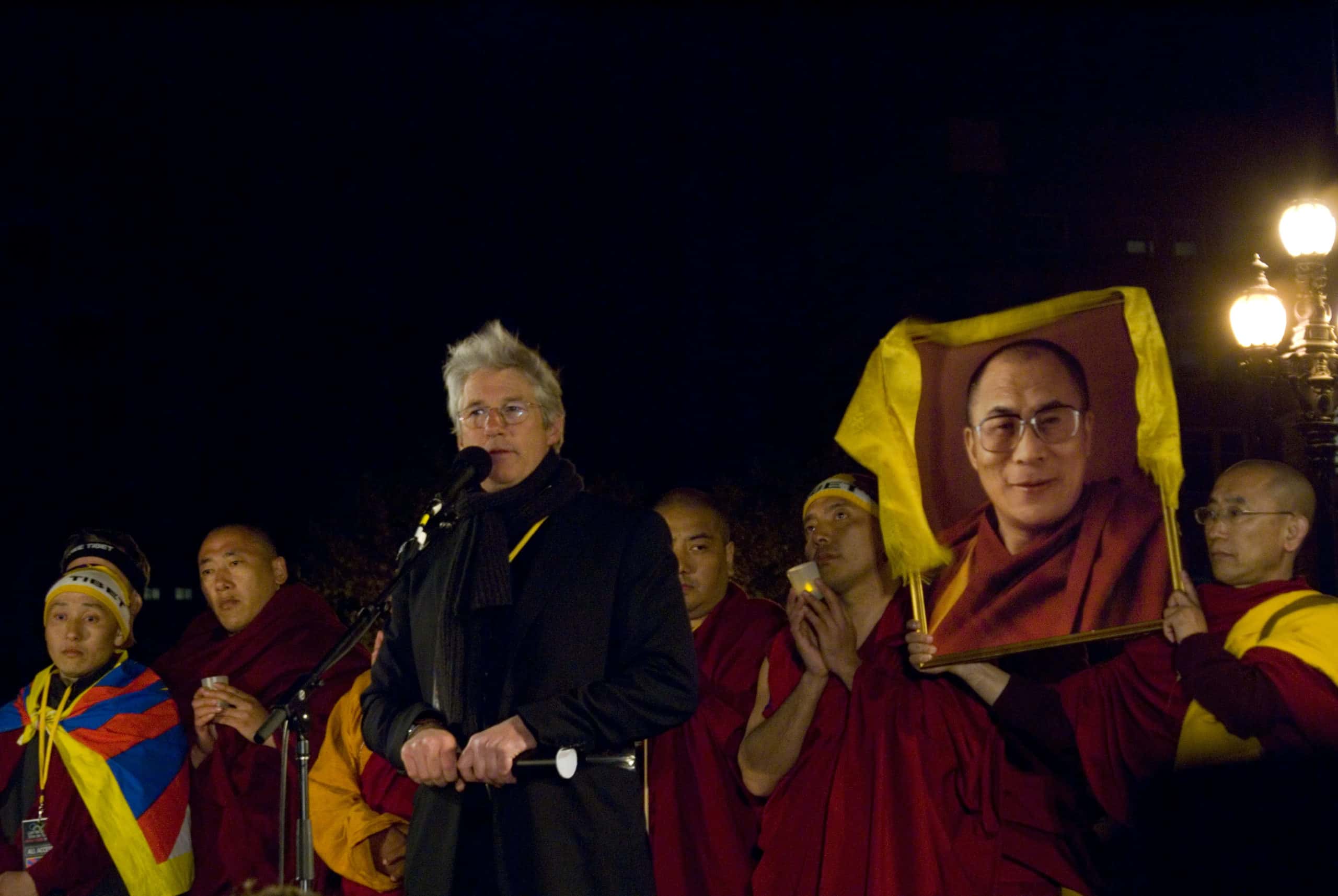 Portrait Photo of Richard Gere at free Tibet Event